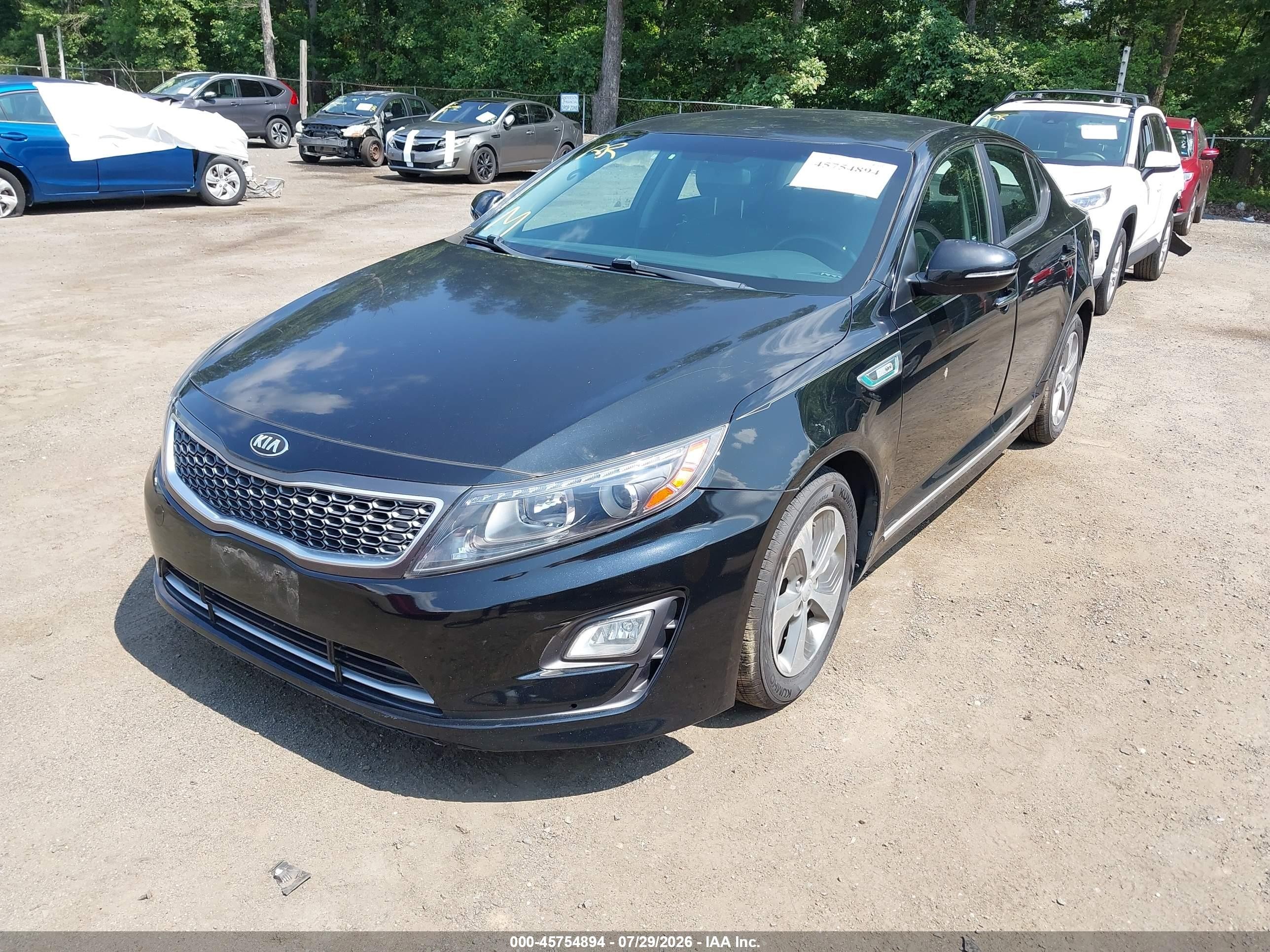 2014 Kia Optima Hybrid Lx Black vin: KNAGM4AD2E5064365
