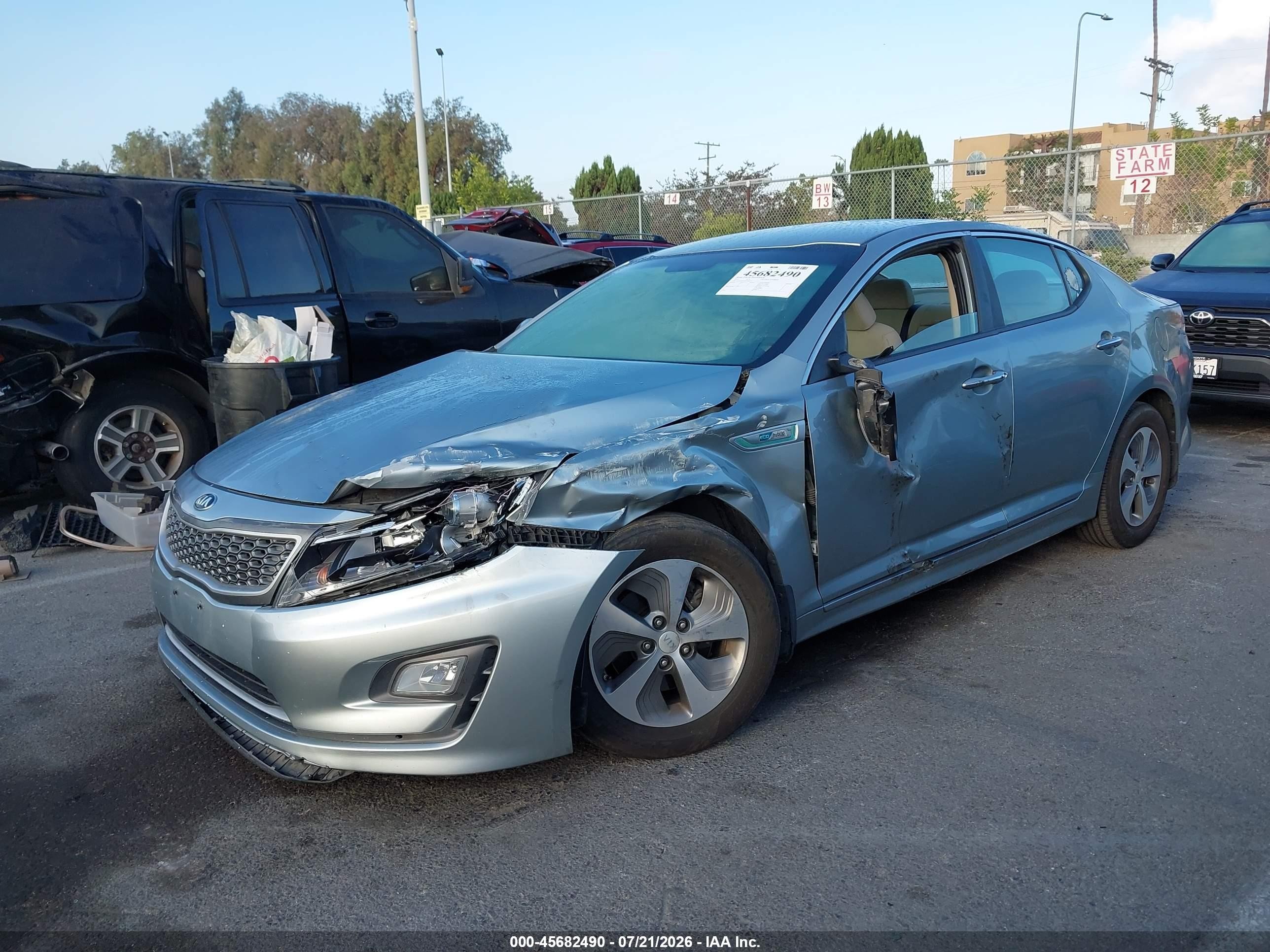 2015 Kia Optima Hybrid   Light Blue vin: KNAGM4AD2F5081295