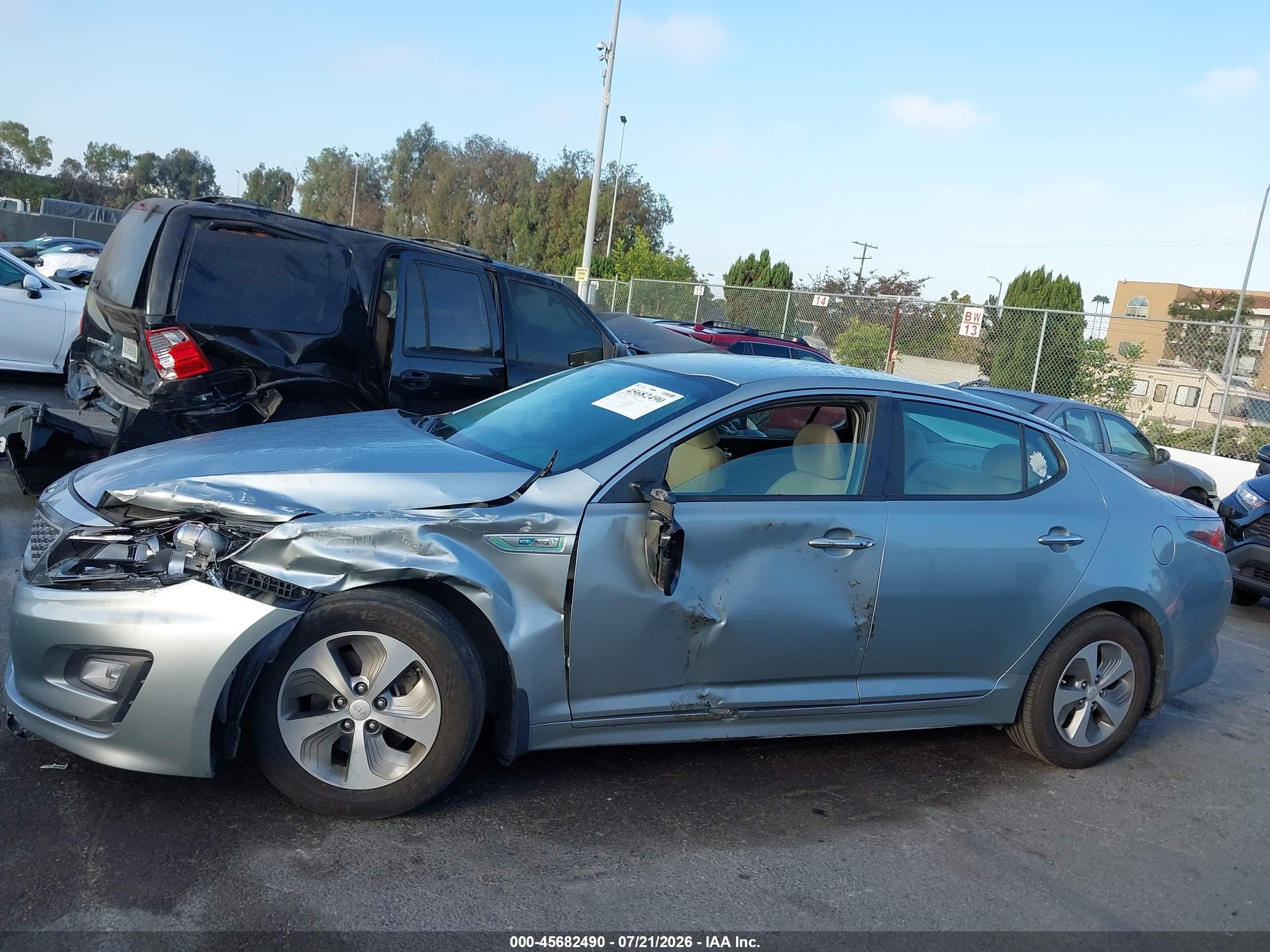 2015 Kia Optima Hybrid   Light Blue vin: KNAGM4AD2F5081295