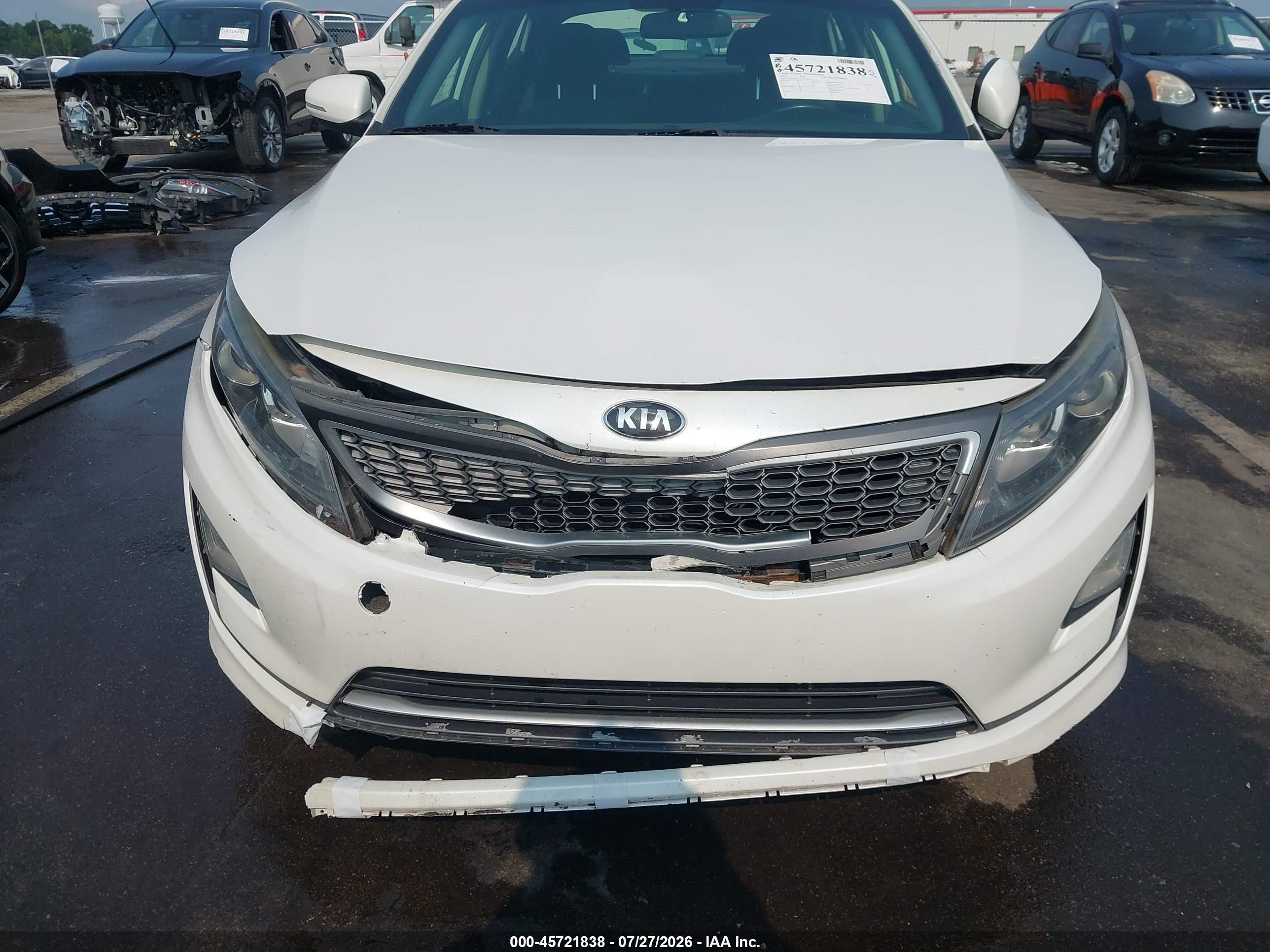 2015 Kia Optima Hybrid   White vin: KNAGM4AD2F5089588