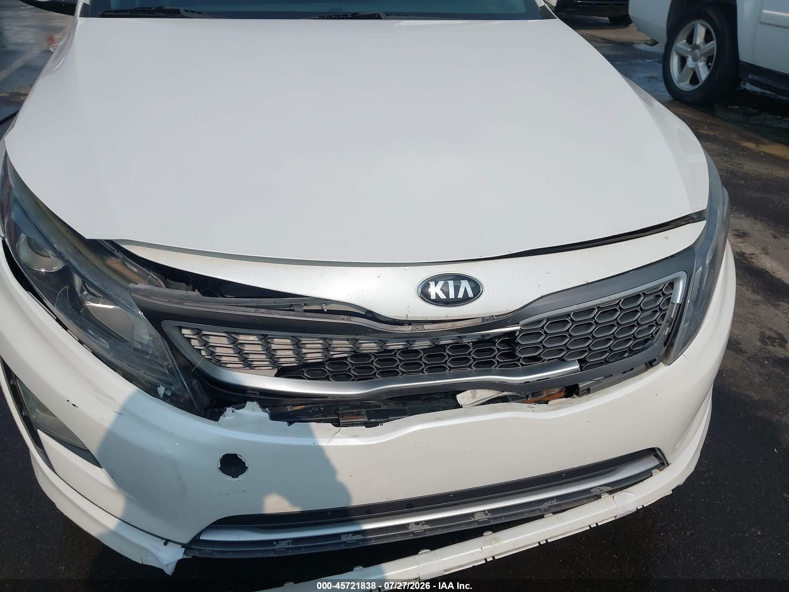 2015 Kia Optima Hybrid   White vin: KNAGM4AD2F5089588