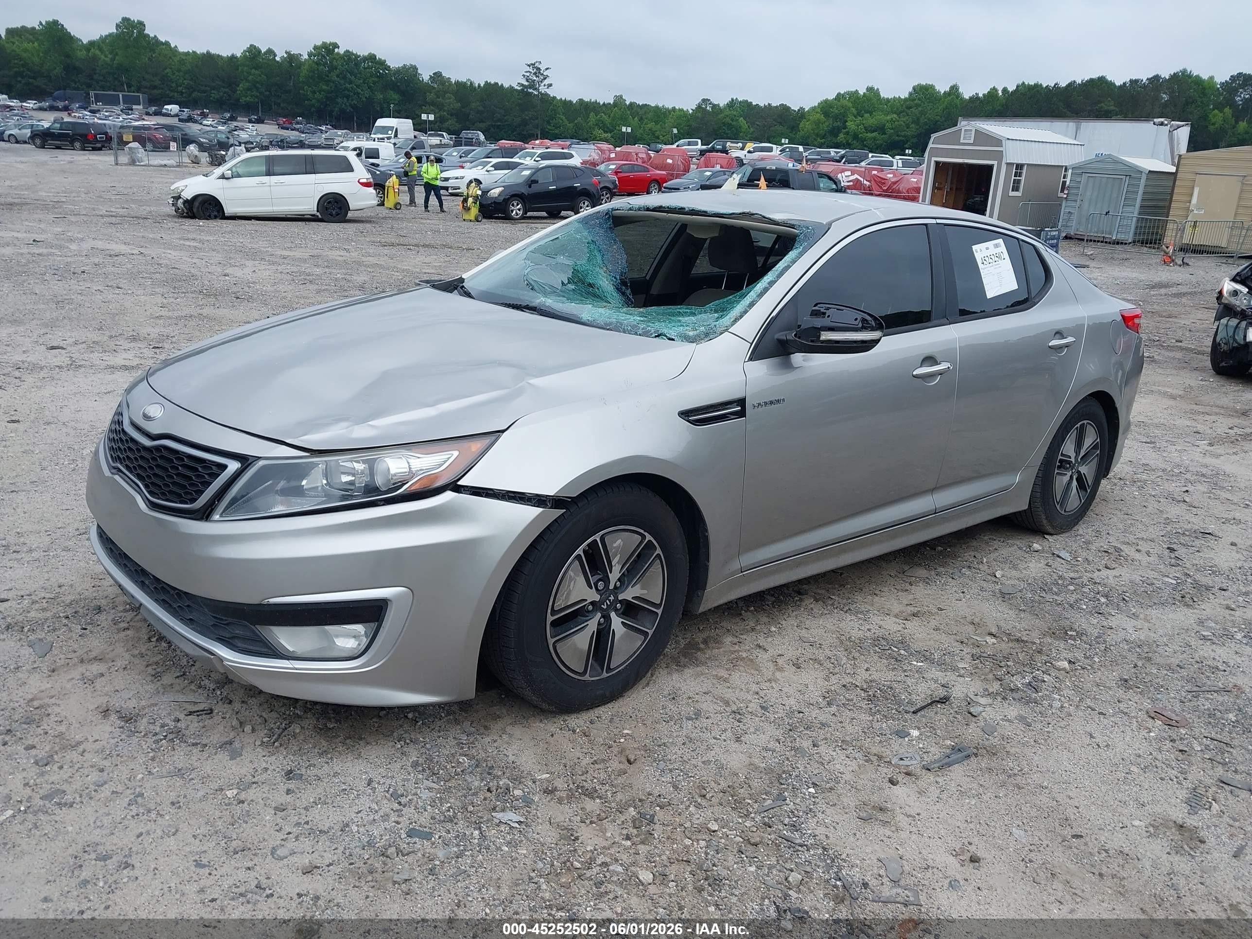 2013 Kia Optima Hybrid Lx Silver vin: KNAGM4AD3D5042812