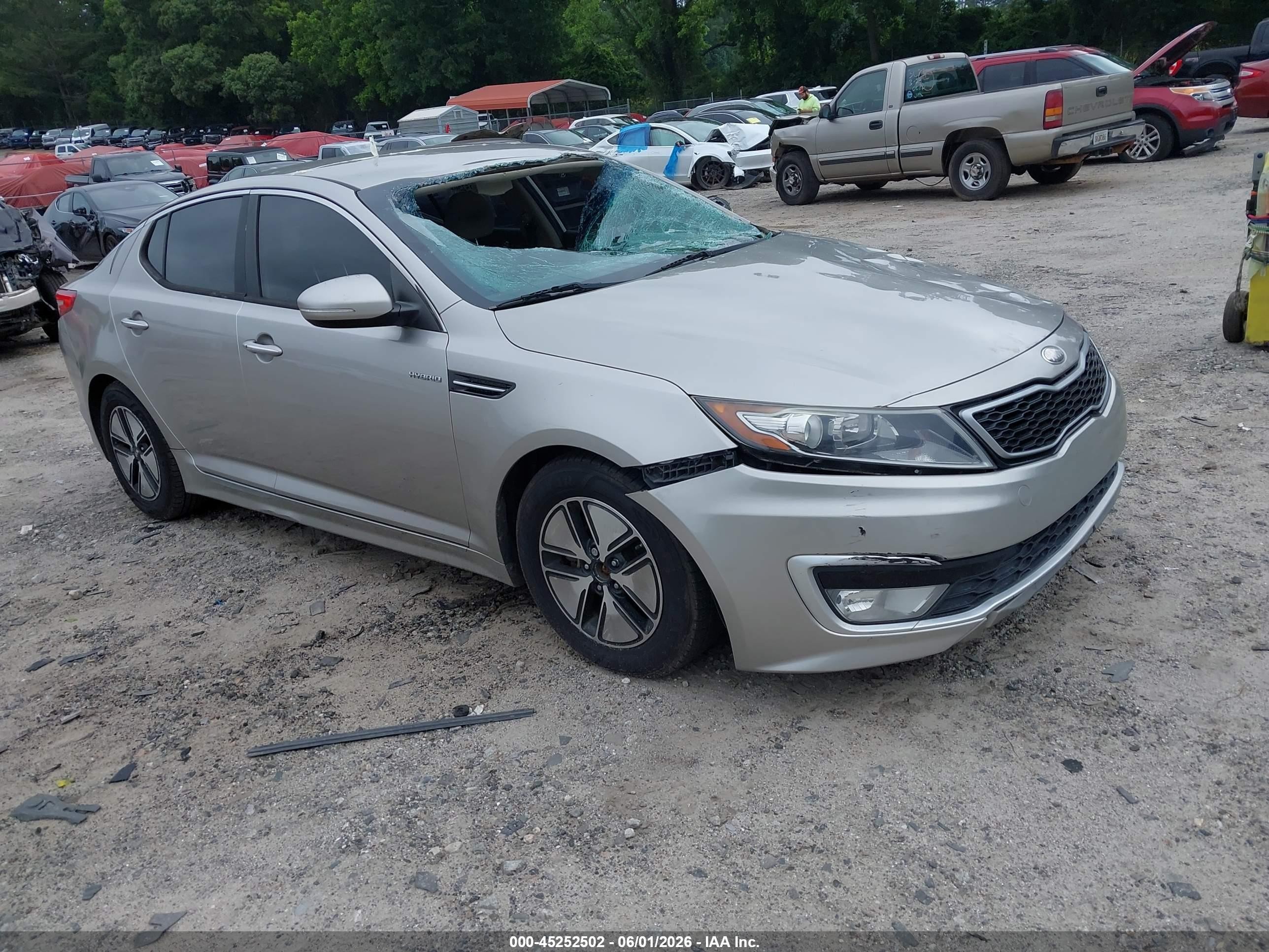 2013 Kia Optima Hybrid Lx Silver vin: KNAGM4AD3D5042812