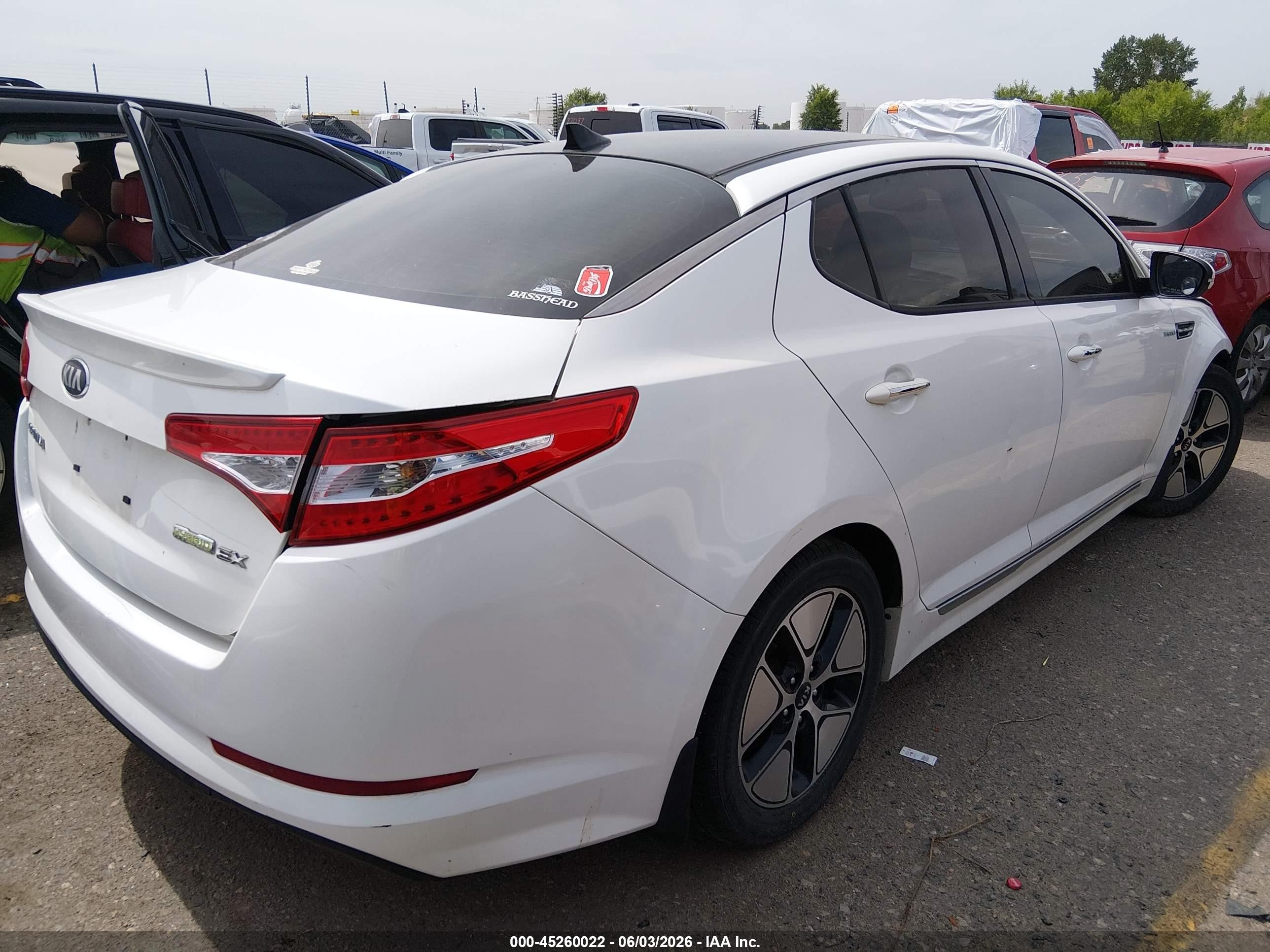2013 Kia Optima Hybrid Ex White vin: KNAGM4AD3D5046455
