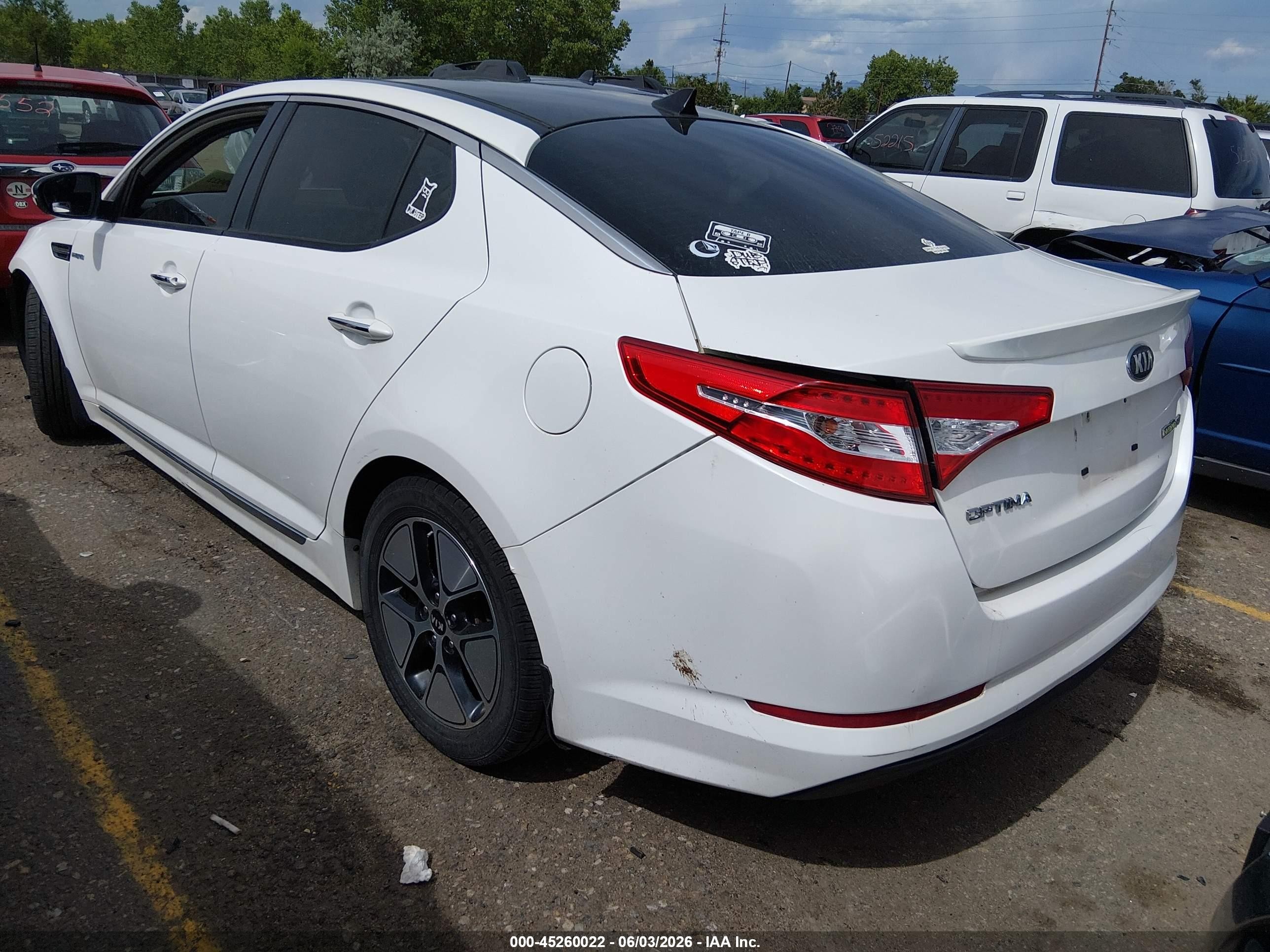 2013 Kia Optima Hybrid Ex White vin: KNAGM4AD3D5046455