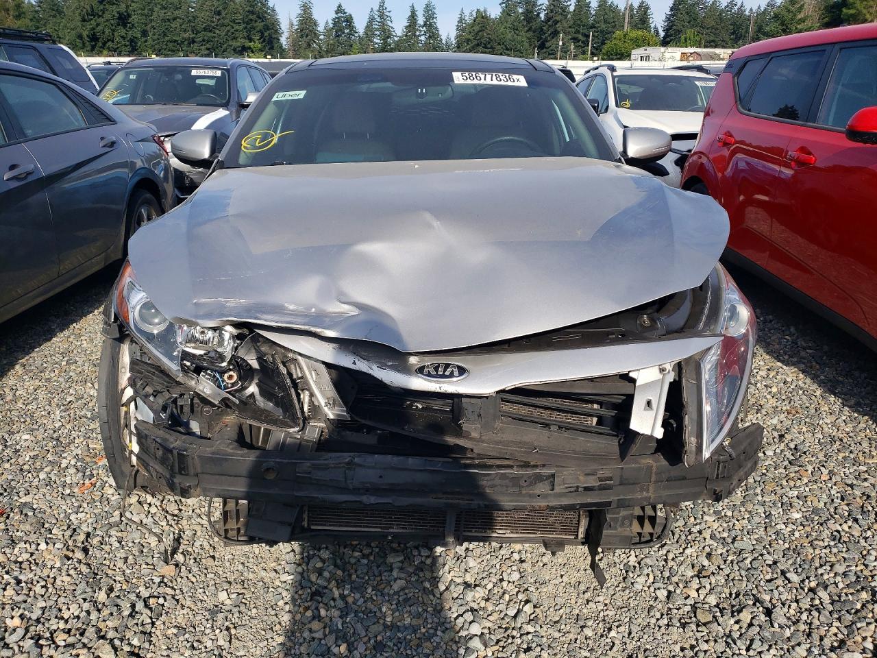 2013 Kia Optima Hybrid Silver vin: KNAGM4AD3D5057049