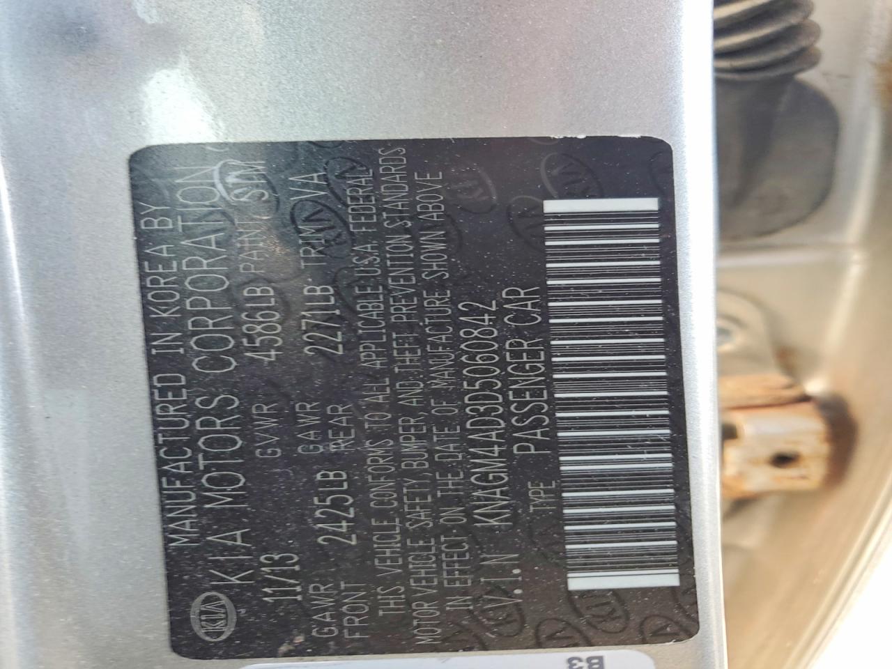 2013 Kia Optima Hybrid Silver vin: KNAGM4AD3D5060842