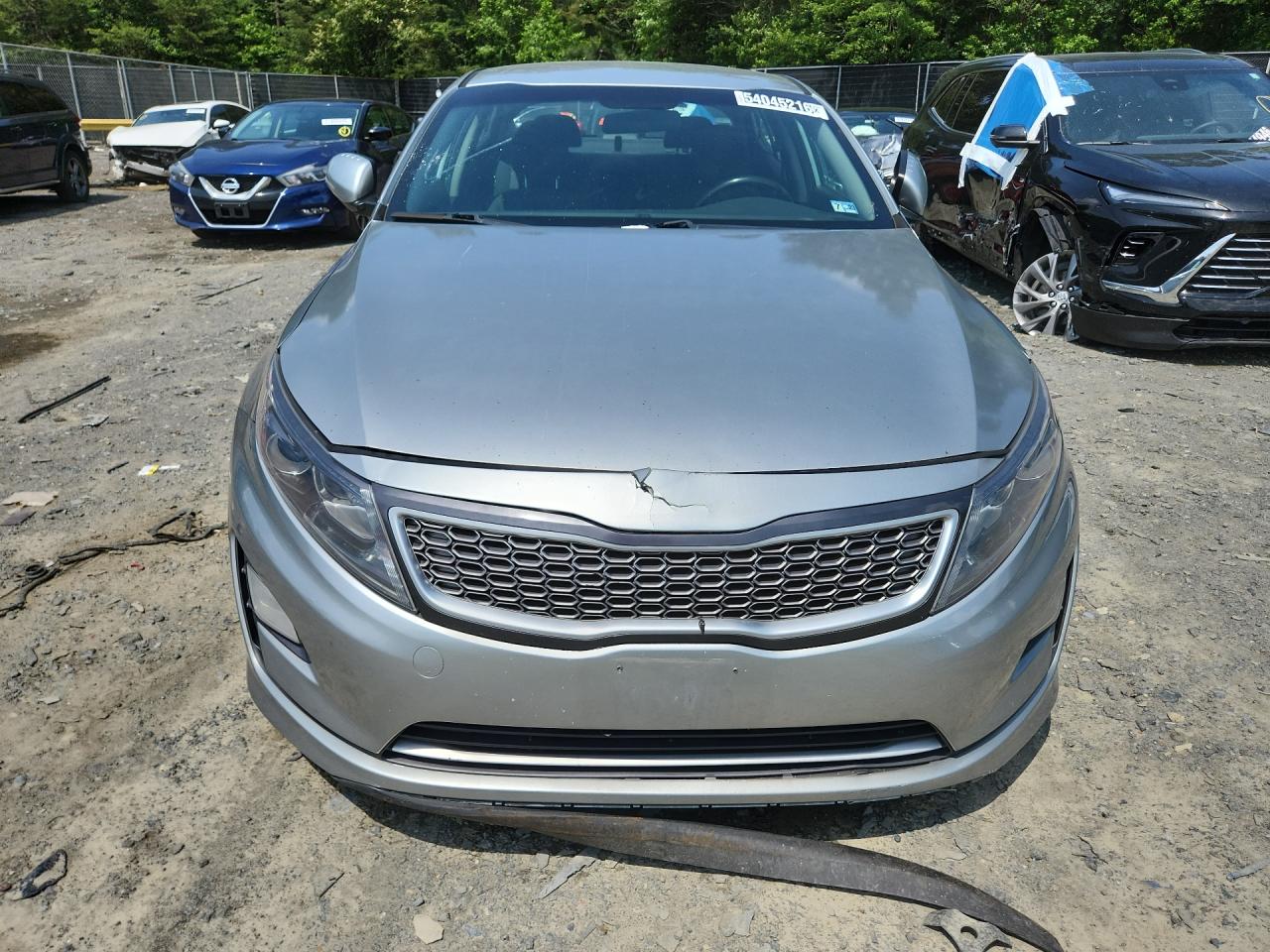 2015 Kia Optima Hybrid Silver vin: KNAGM4AD3F5086232 Damage: Front Bumper Cover Upper, Broken, Replacement Required
