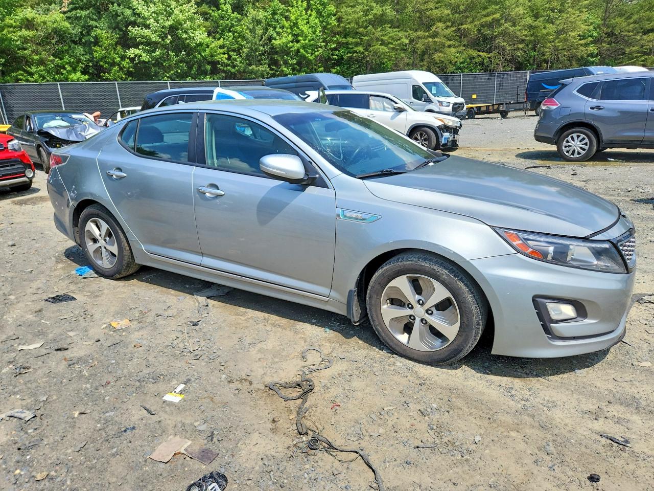 2015 Kia Optima Hybrid Silver vin: KNAGM4AD3F5086232