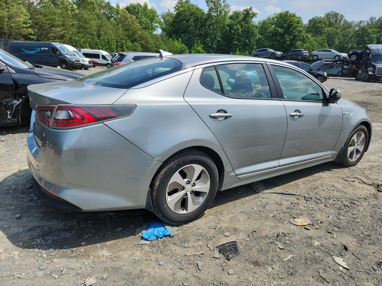 2015 Kia Optima Hybrid Silver vin: KNAGM4AD3F5086232 Damage: Right Qtr Panel, Dent(S) W/ Paint Dmg, 2 To 3 Inches