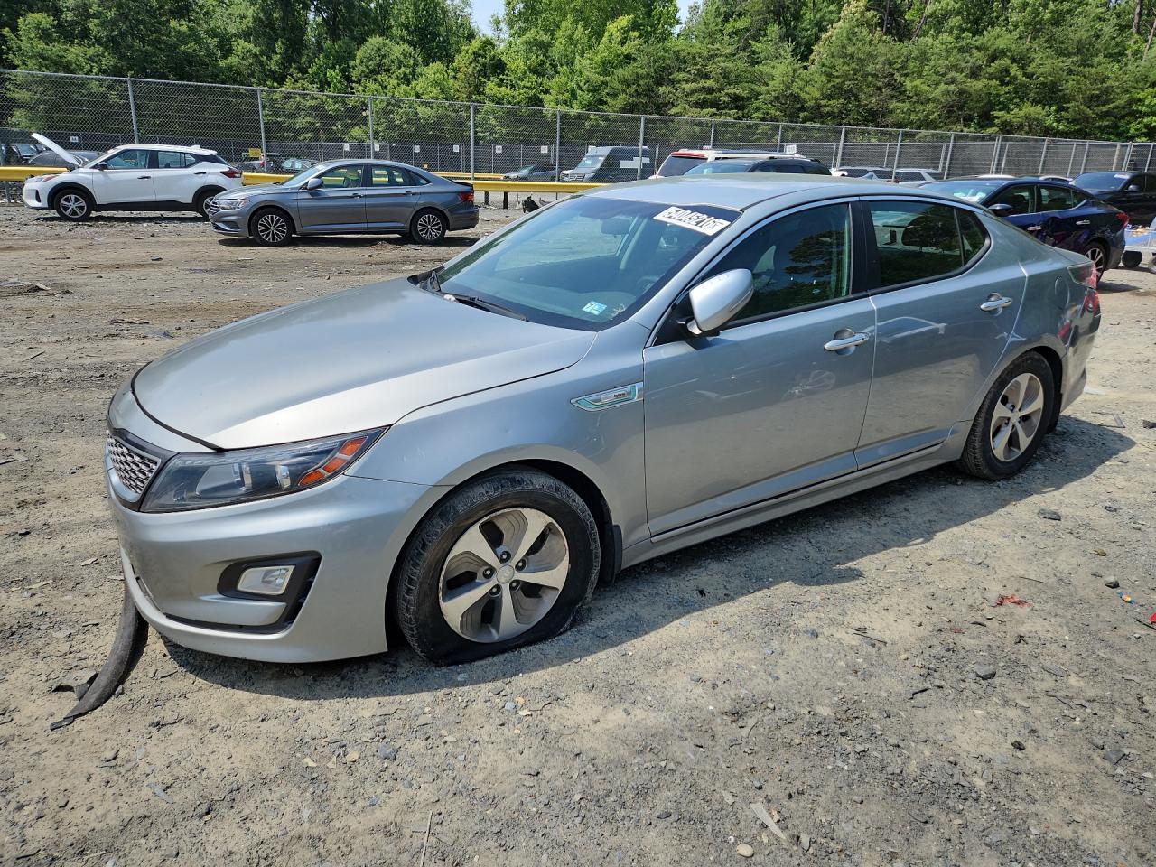2015 Kia Optima Hybrid Silver vin: KNAGM4AD3F5086232 Damage: Left Front Fender, Dent(S) W/No Paint Dmg, 1/8 To 1/2 Inch
