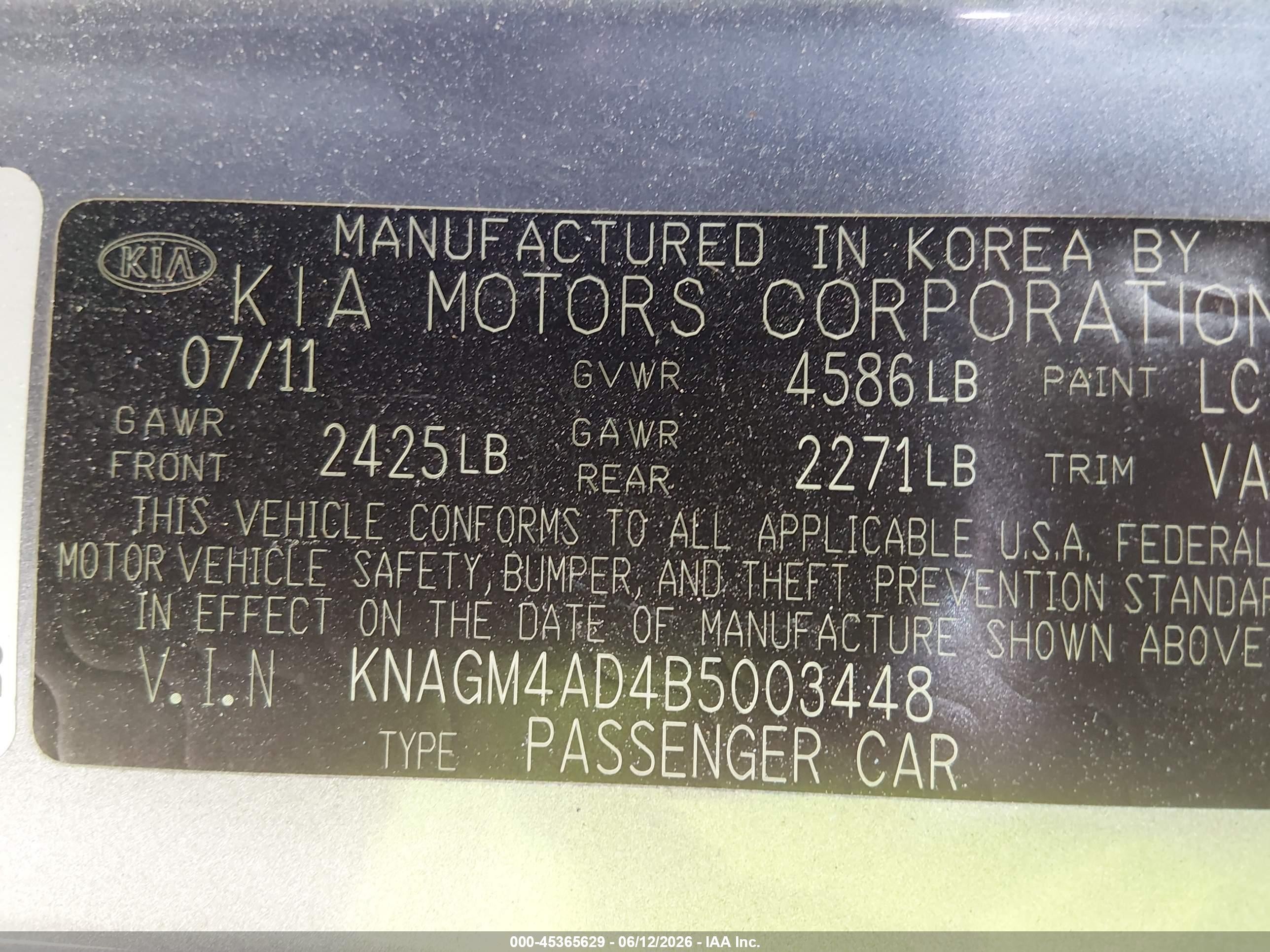 2011 Kia Optima Hybrid Ex Silver vin: KNAGM4AD4B5003448