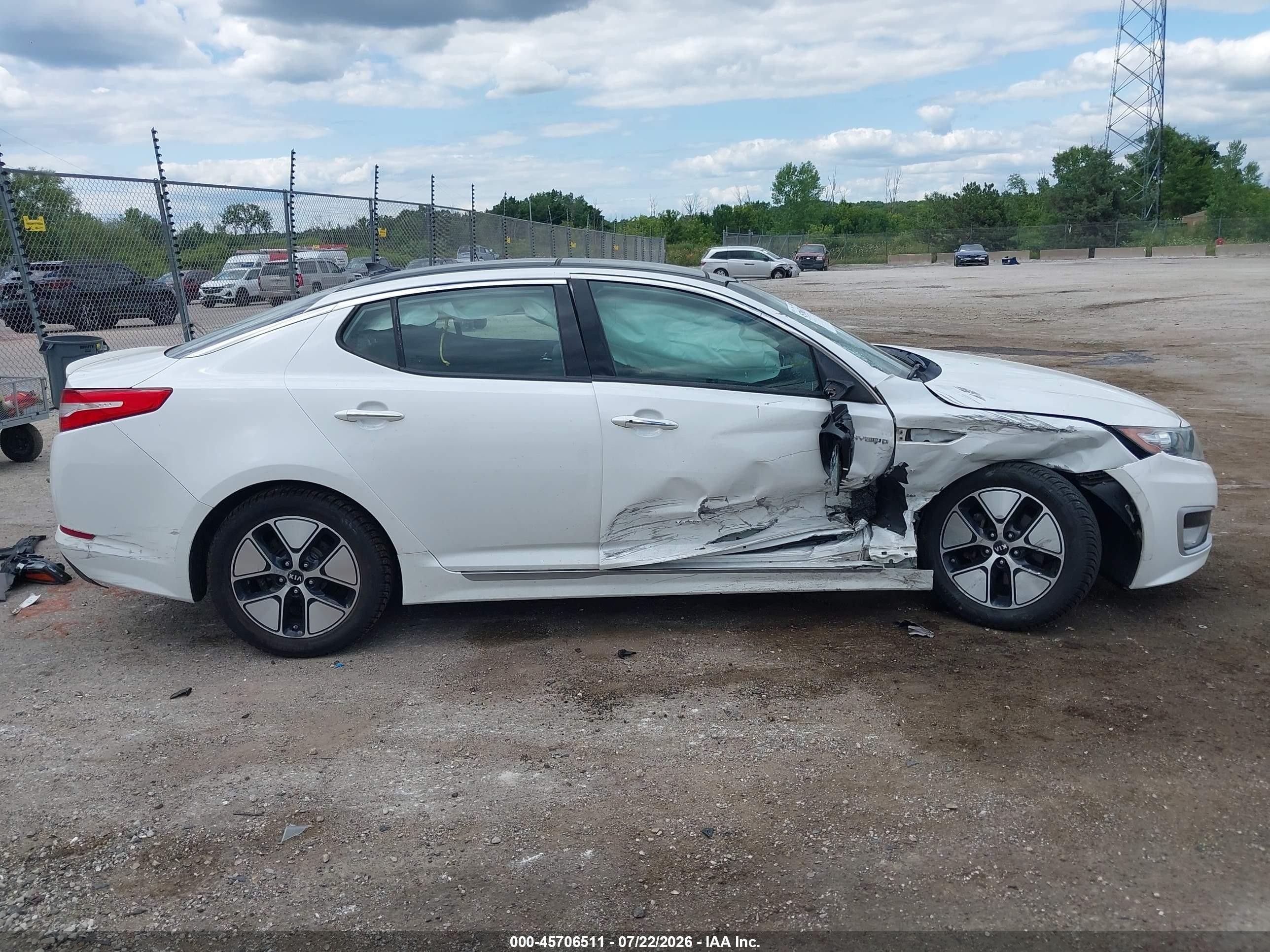 2013 Kia Optima Hybrid Ex White vin: KNAGM4AD4D5038140