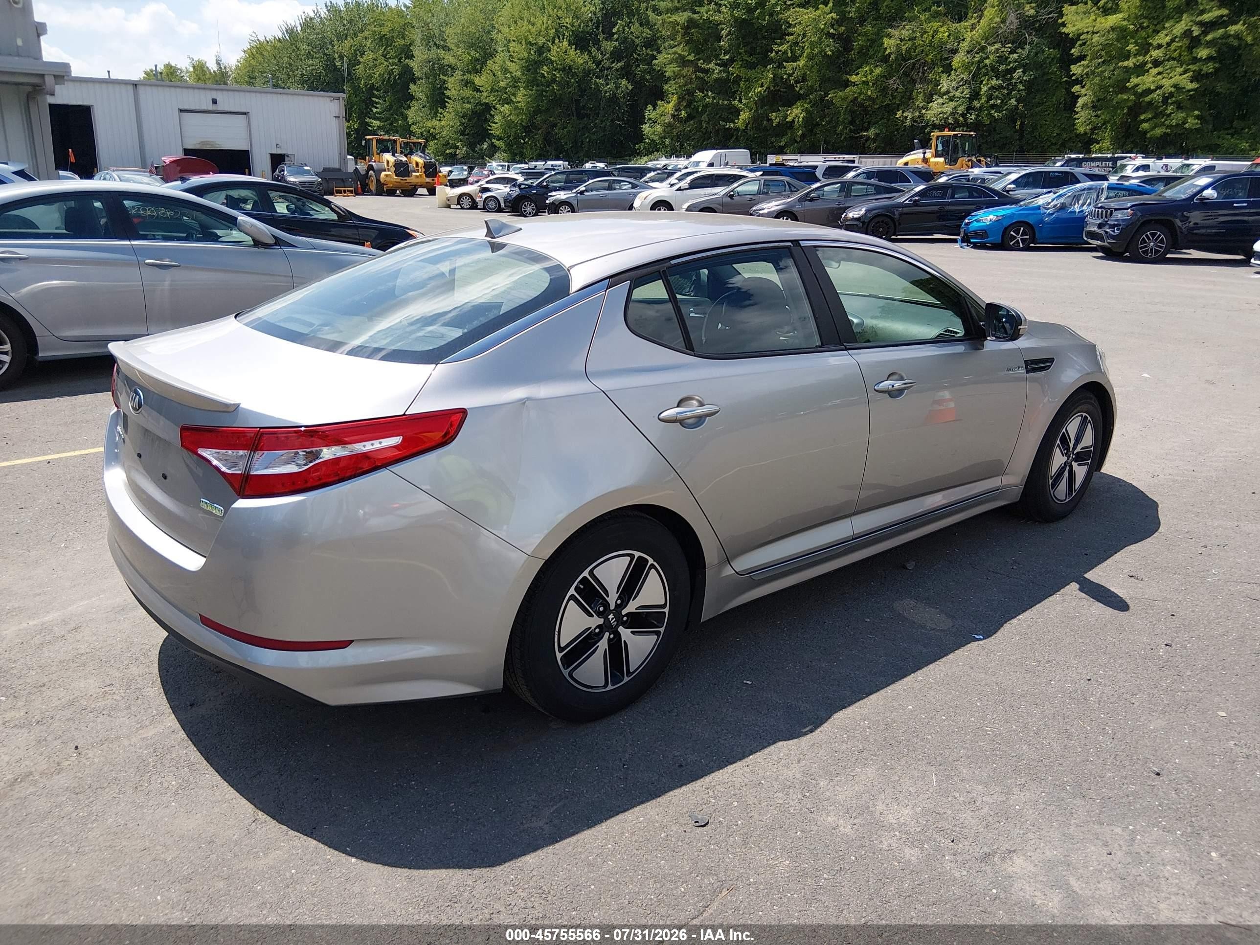 2013 Kia Optima Hybrid Lx Silver vin: KNAGM4AD4D5045038