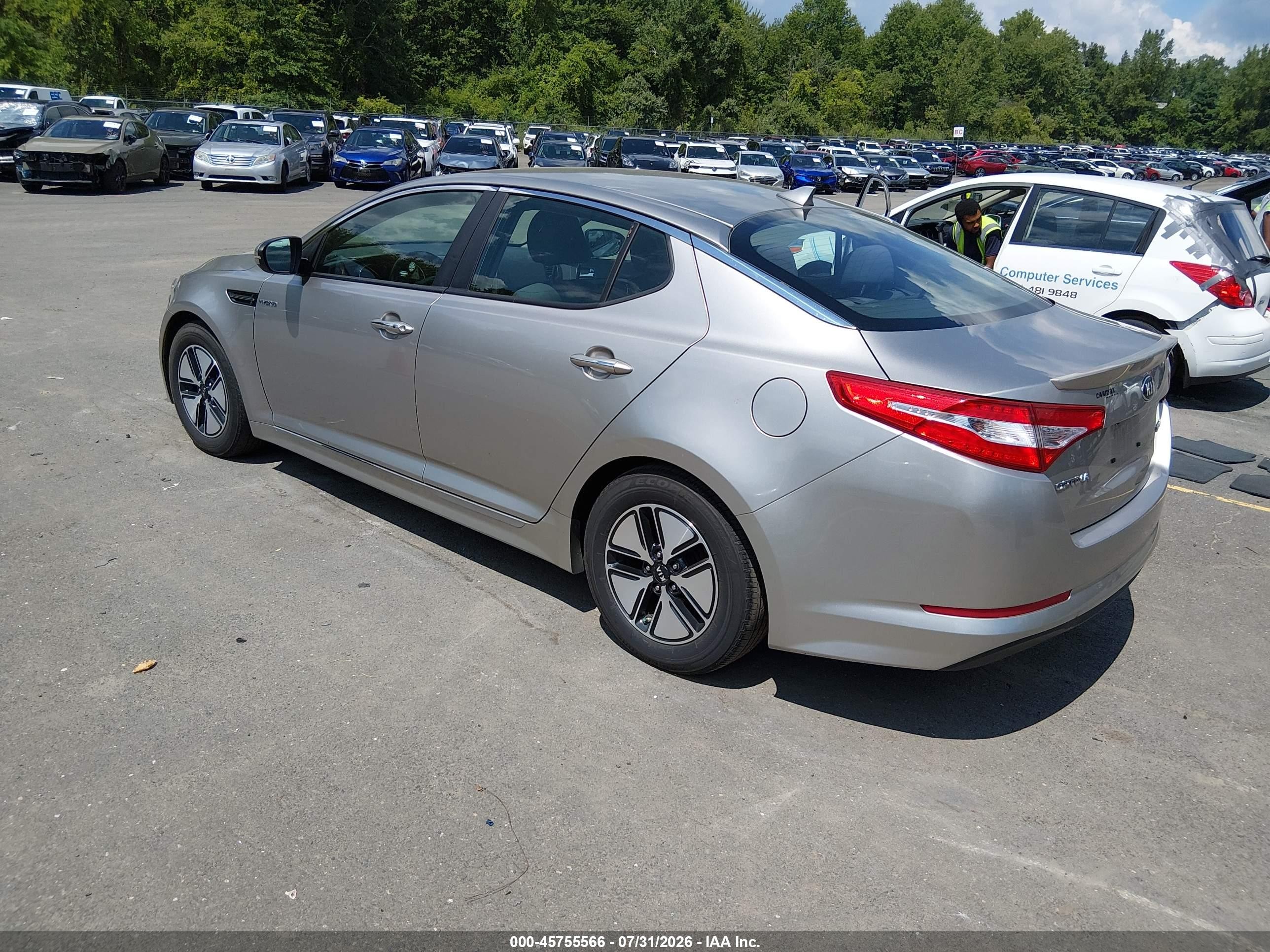 2013 Kia Optima Hybrid Lx Silver vin: KNAGM4AD4D5045038