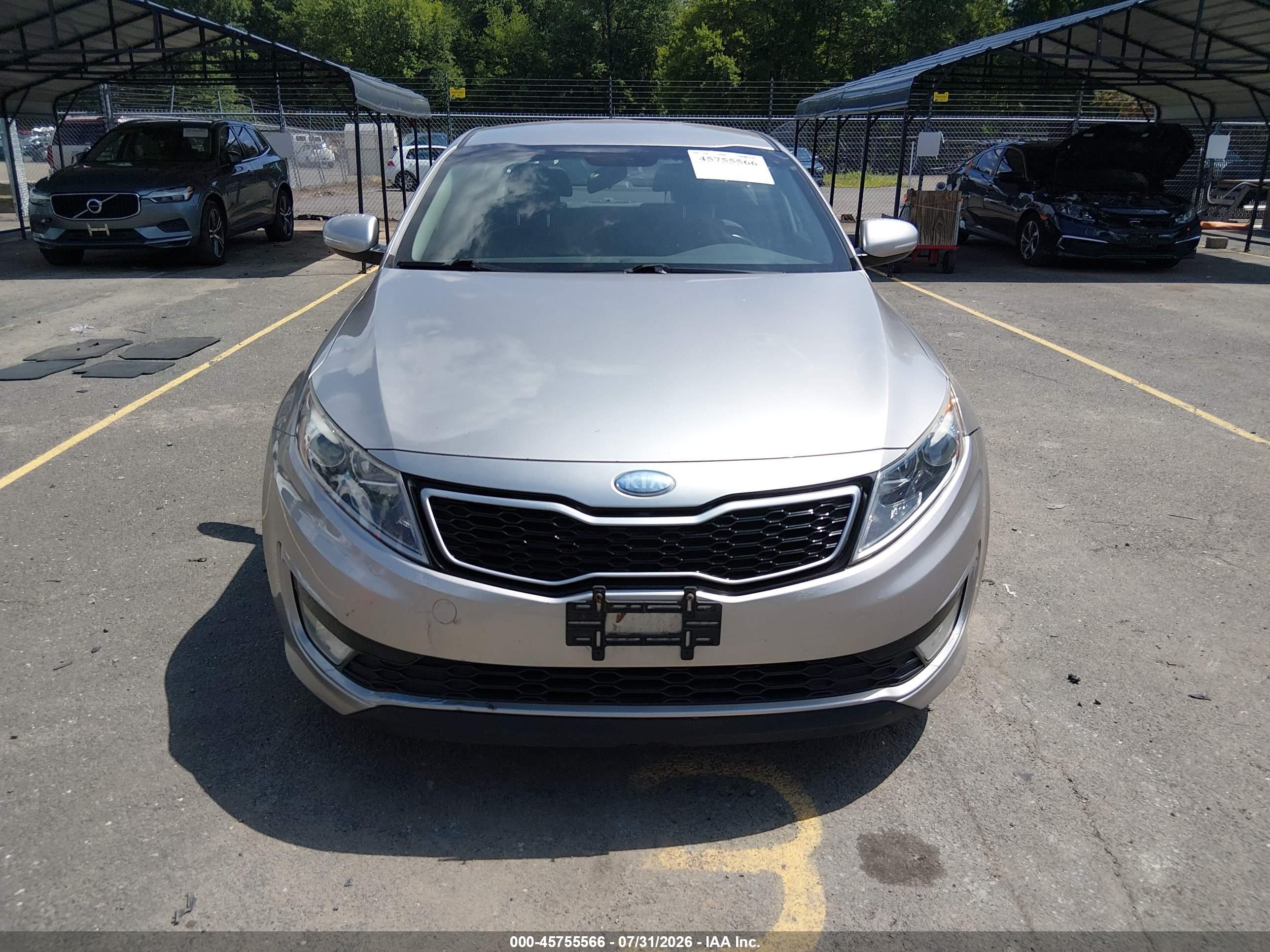 2013 Kia Optima Hybrid Lx Silver vin: KNAGM4AD4D5045038
