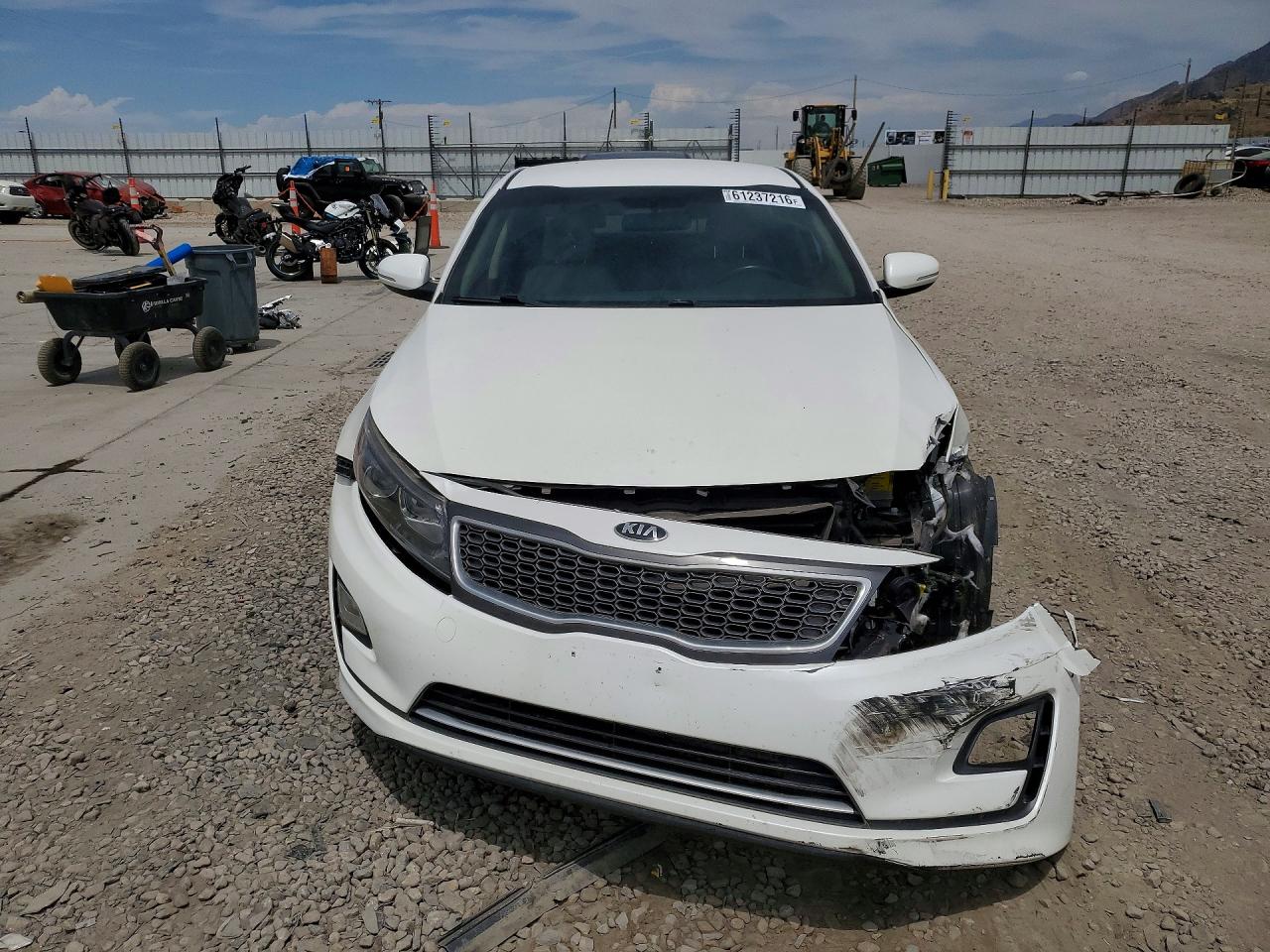 2014 Kia Optima Hybrid White vin: KNAGM4AD4E5070989