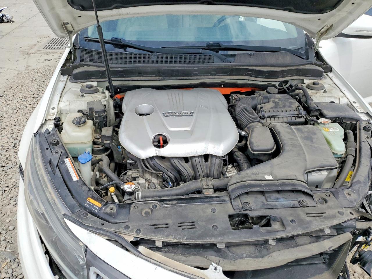 2014 Kia Optima Hybrid White vin: KNAGM4AD4E5070989