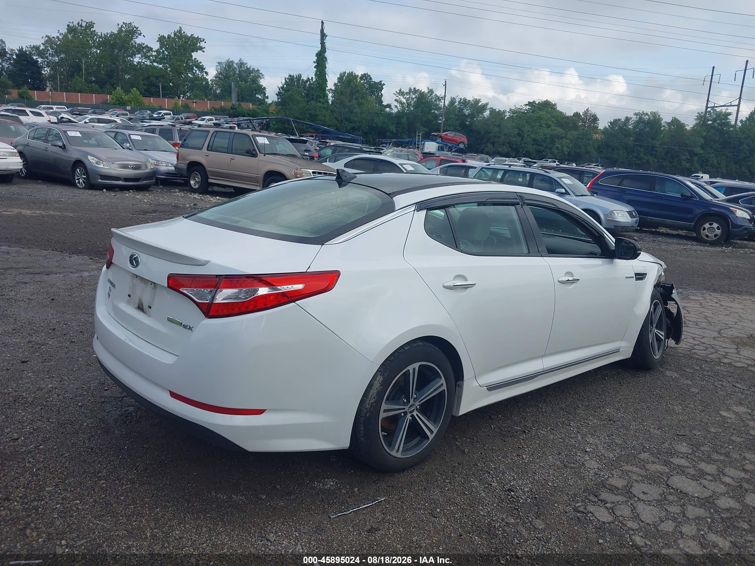2013 Kia Optima Hybrid Ex White vin: KNAGM4AD5D5039460