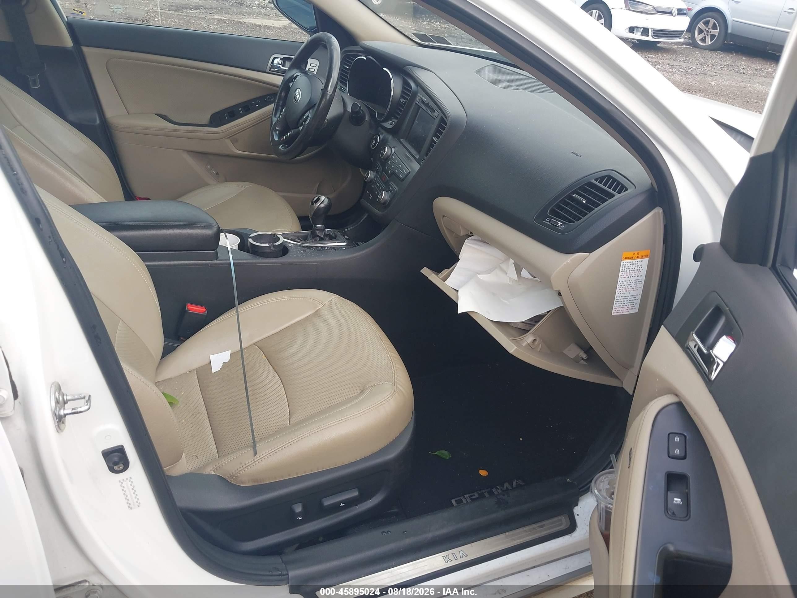 2013 Kia Optima Hybrid Ex White vin: KNAGM4AD5D5039460