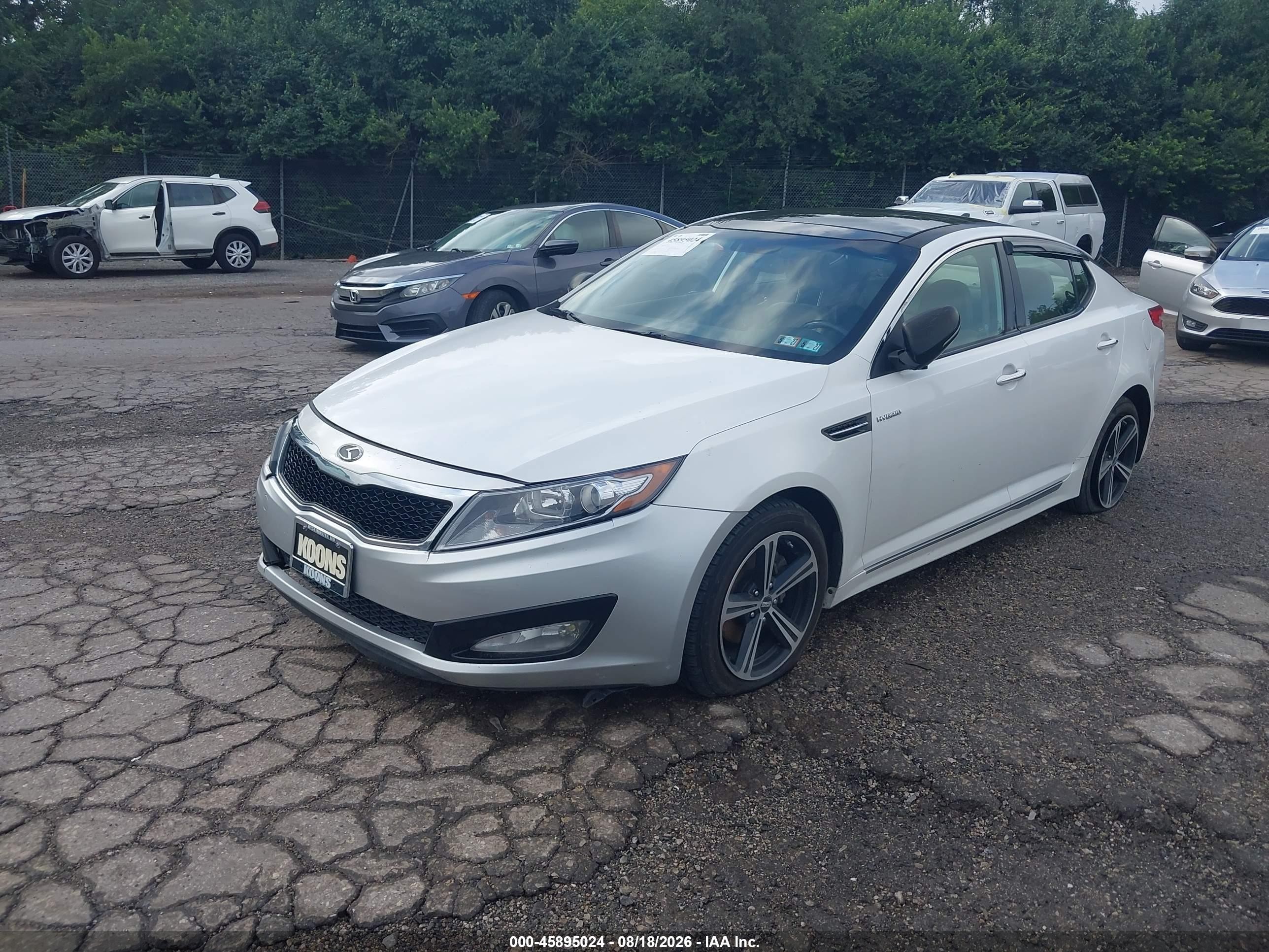 2013 Kia Optima Hybrid Ex White vin: KNAGM4AD5D5039460