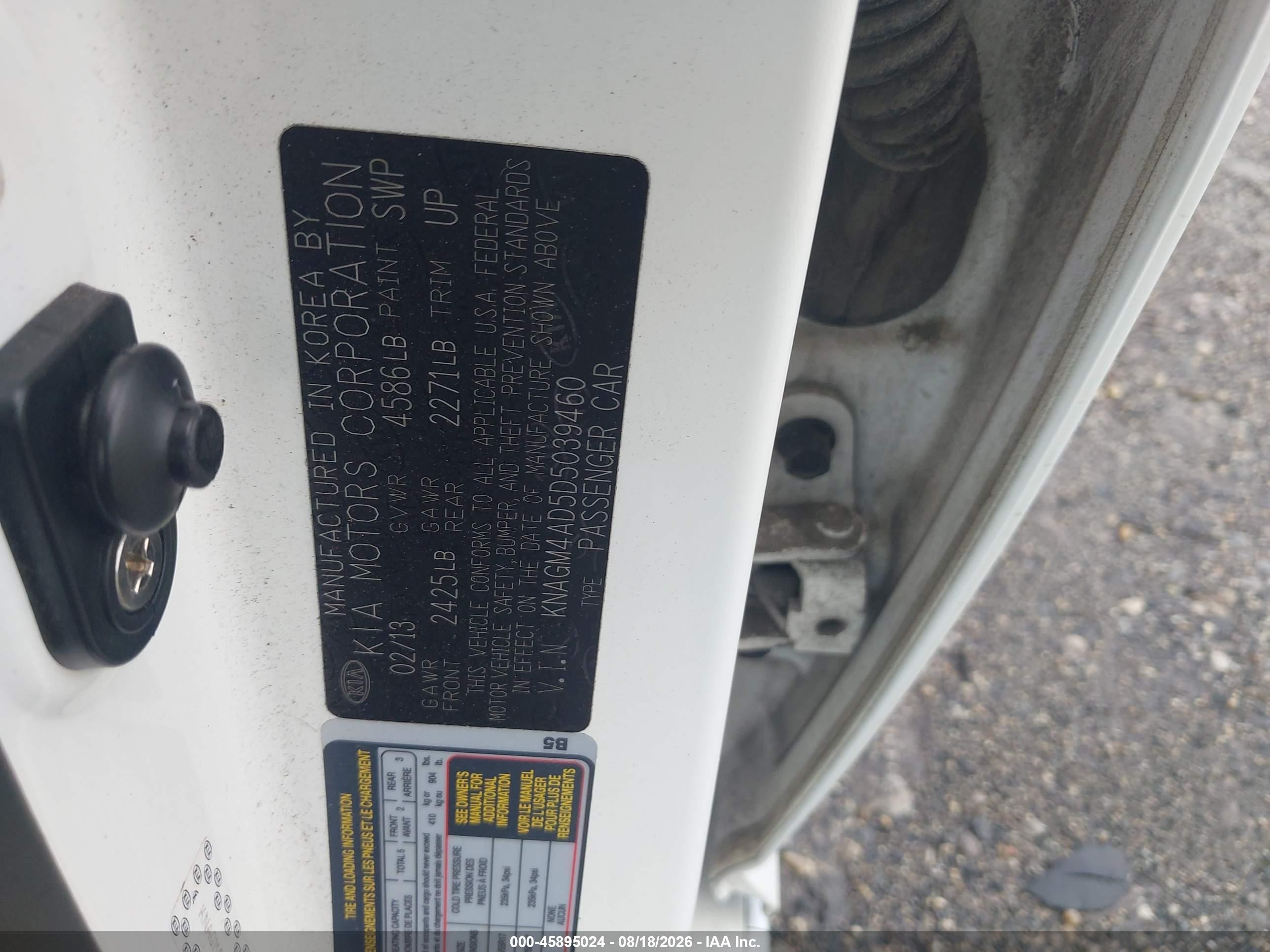 2013 Kia Optima Hybrid Ex White vin: KNAGM4AD5D5039460