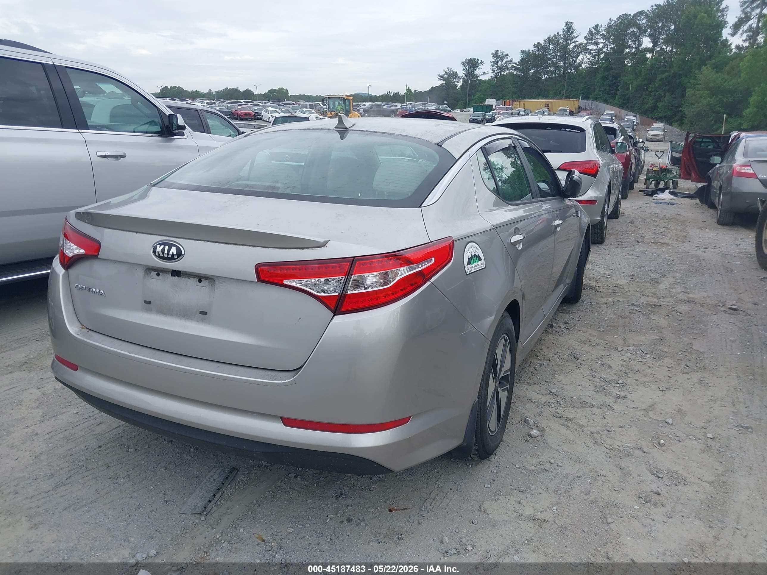 2013 Kia Optima Hybrid Lx Gray vin: KNAGM4AD5D5058364