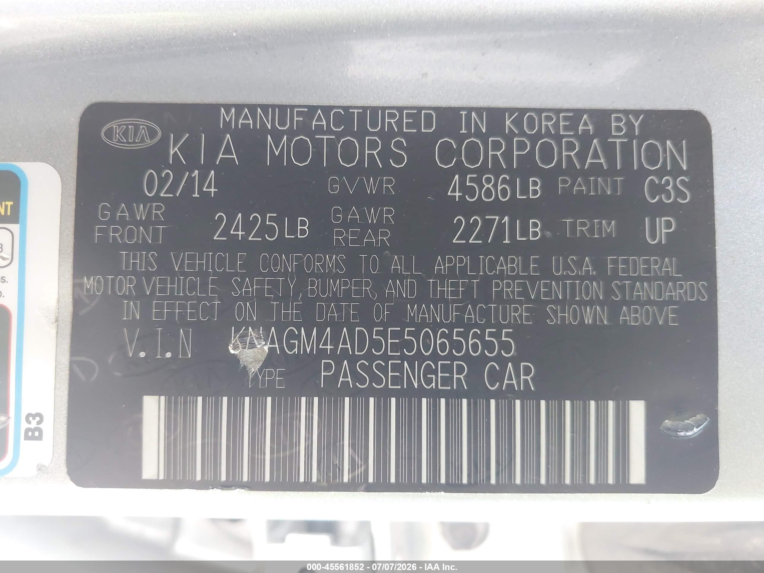 2014 Kia Optima Hybrid Lx Серебряный vin: KNAGM4AD5E5065655