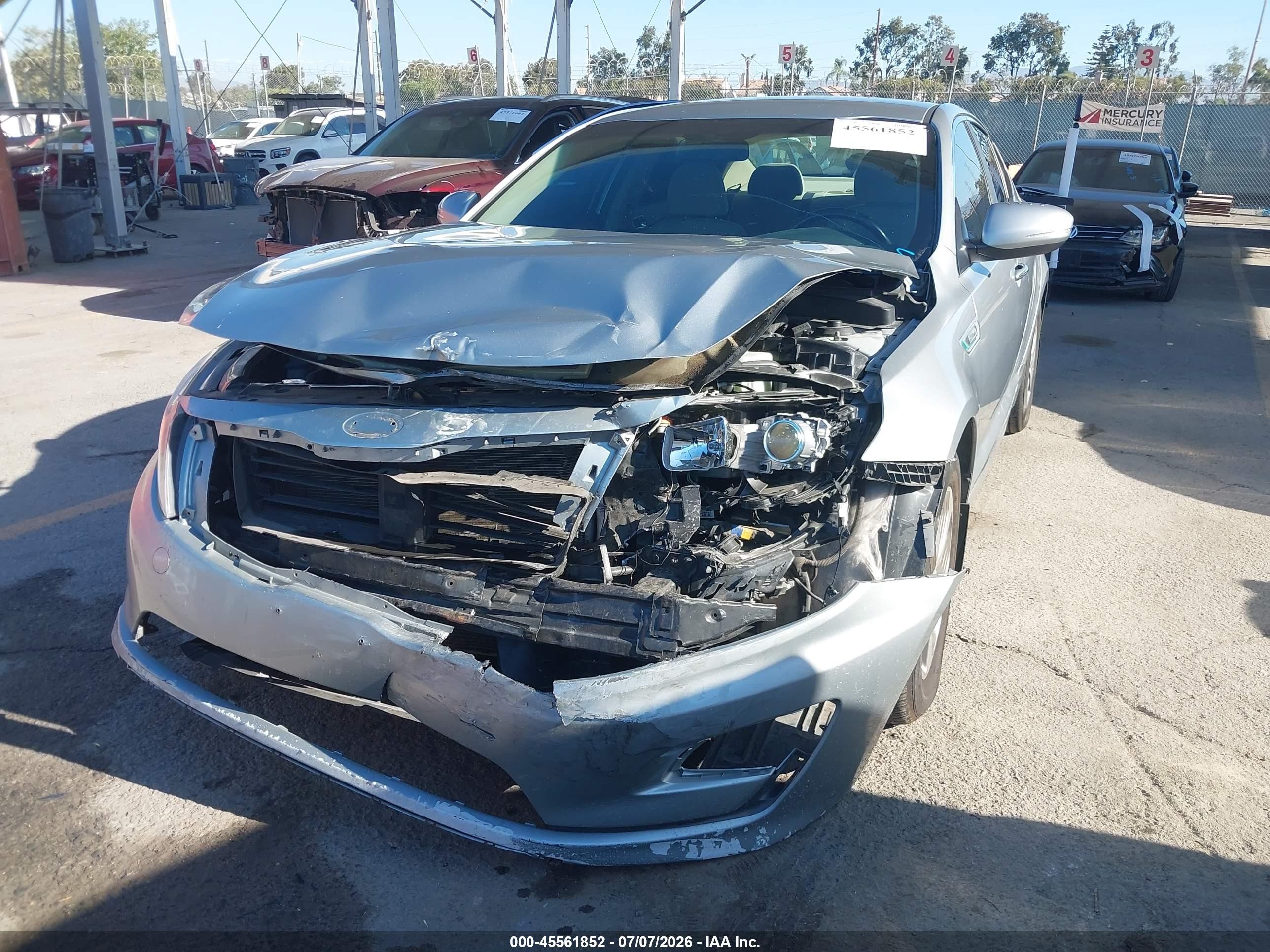 2014 Kia Optima Hybrid Lx Серебряный vin: KNAGM4AD5E5065655