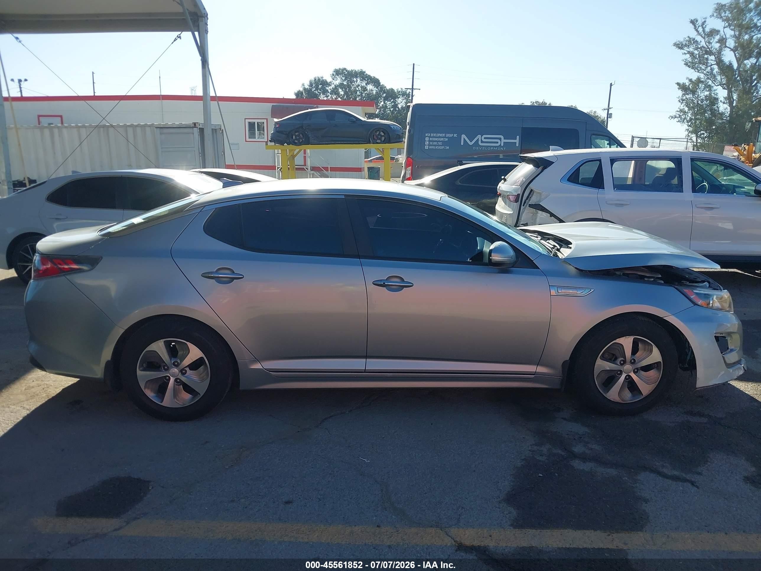 2014 Kia Optima Hybrid Lx Серебряный vin: KNAGM4AD5E5065655