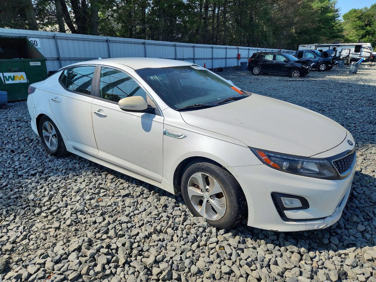2014 Kia Optima Hybrid White vin: KNAGM4AD5E5073433