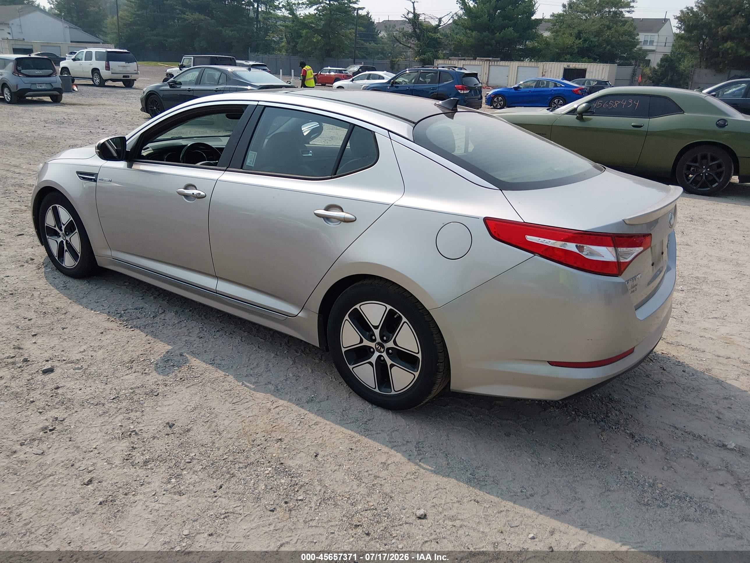 2013 Kia Optima Hybrid Ex Gray vin: KNAGM4AD6D5040469