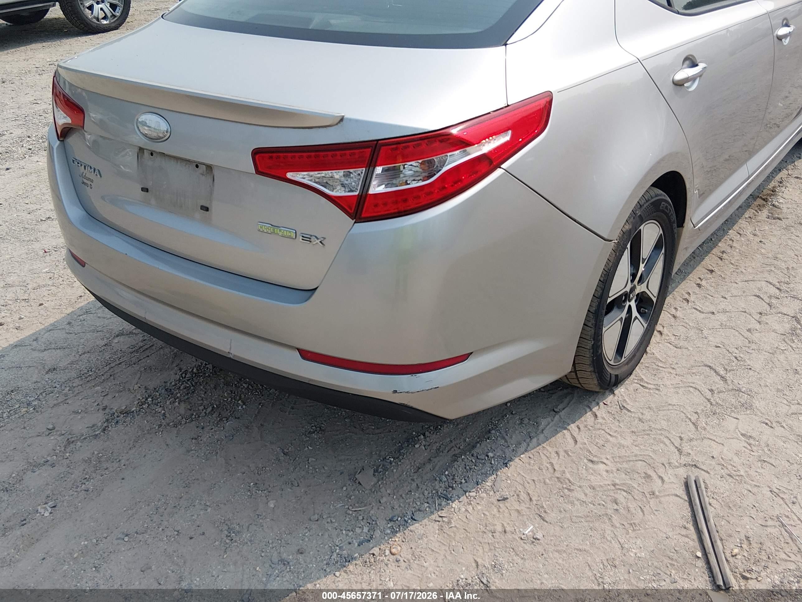 2013 Kia Optima Hybrid Ex Gray vin: KNAGM4AD6D5040469