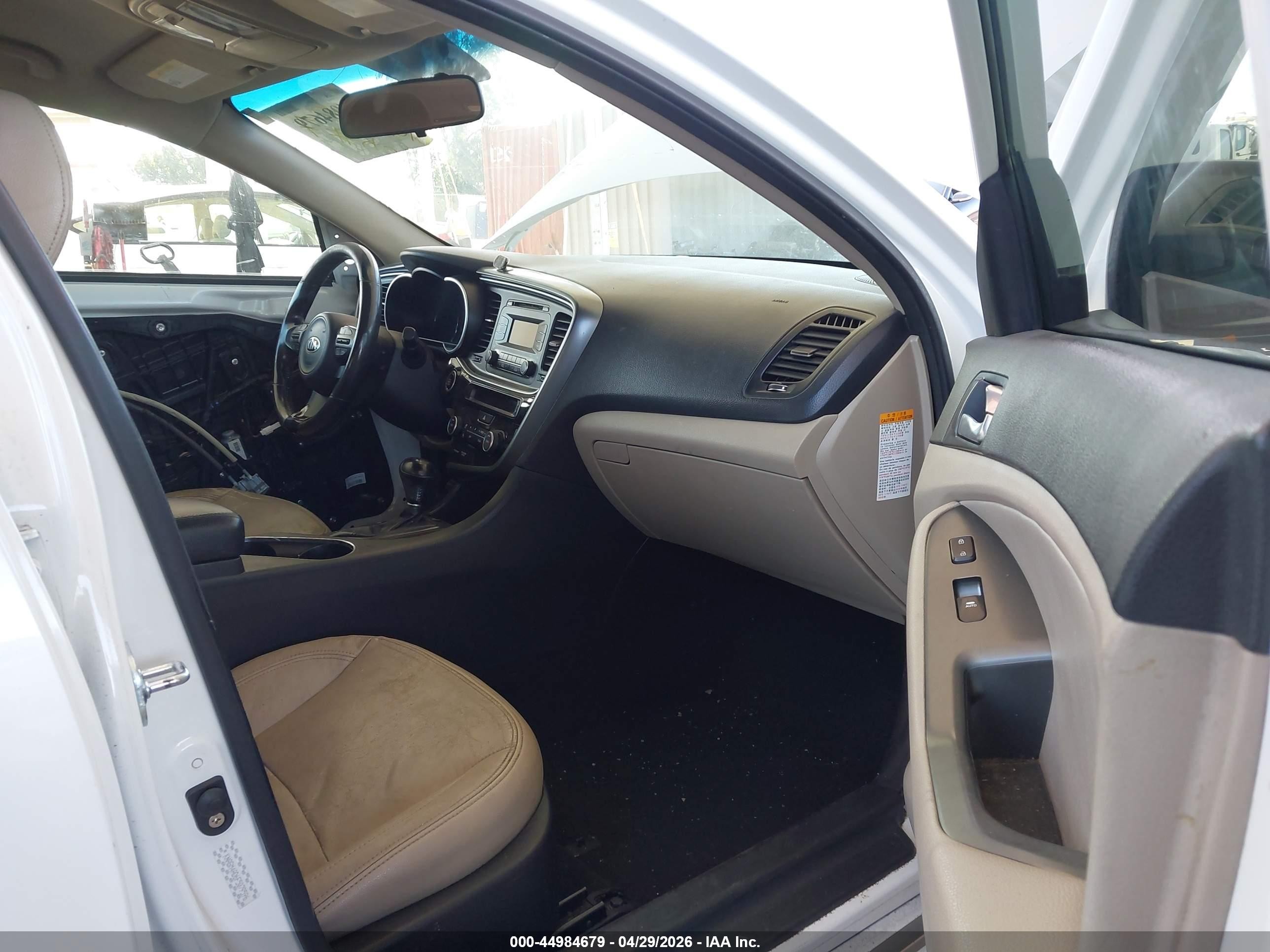 2015 Kia Optima Hybrid   White vin: KNAGM4AD6F5079596