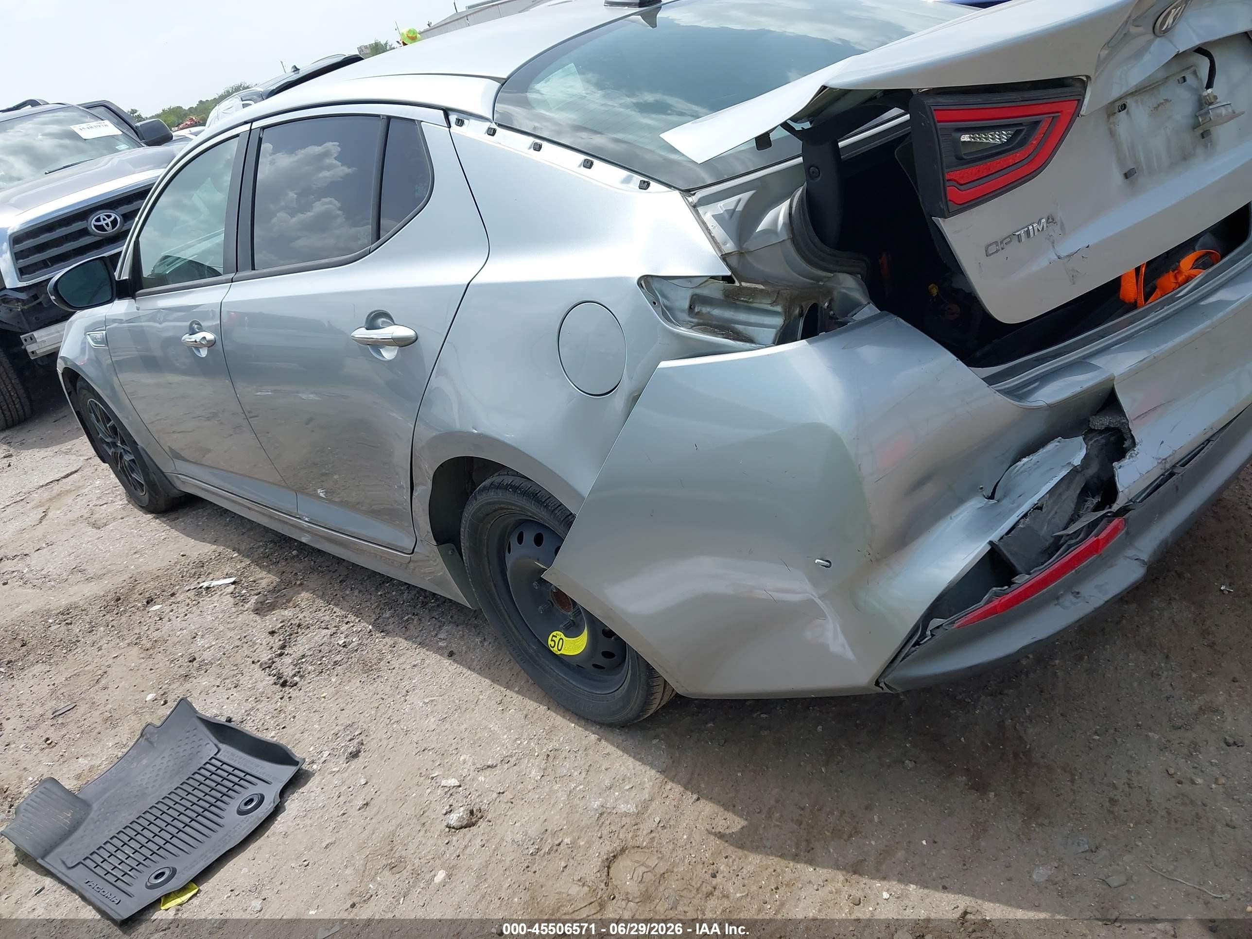 2015 Kia Optima Hybrid   Silver vin: KNAGM4AD6F5085804