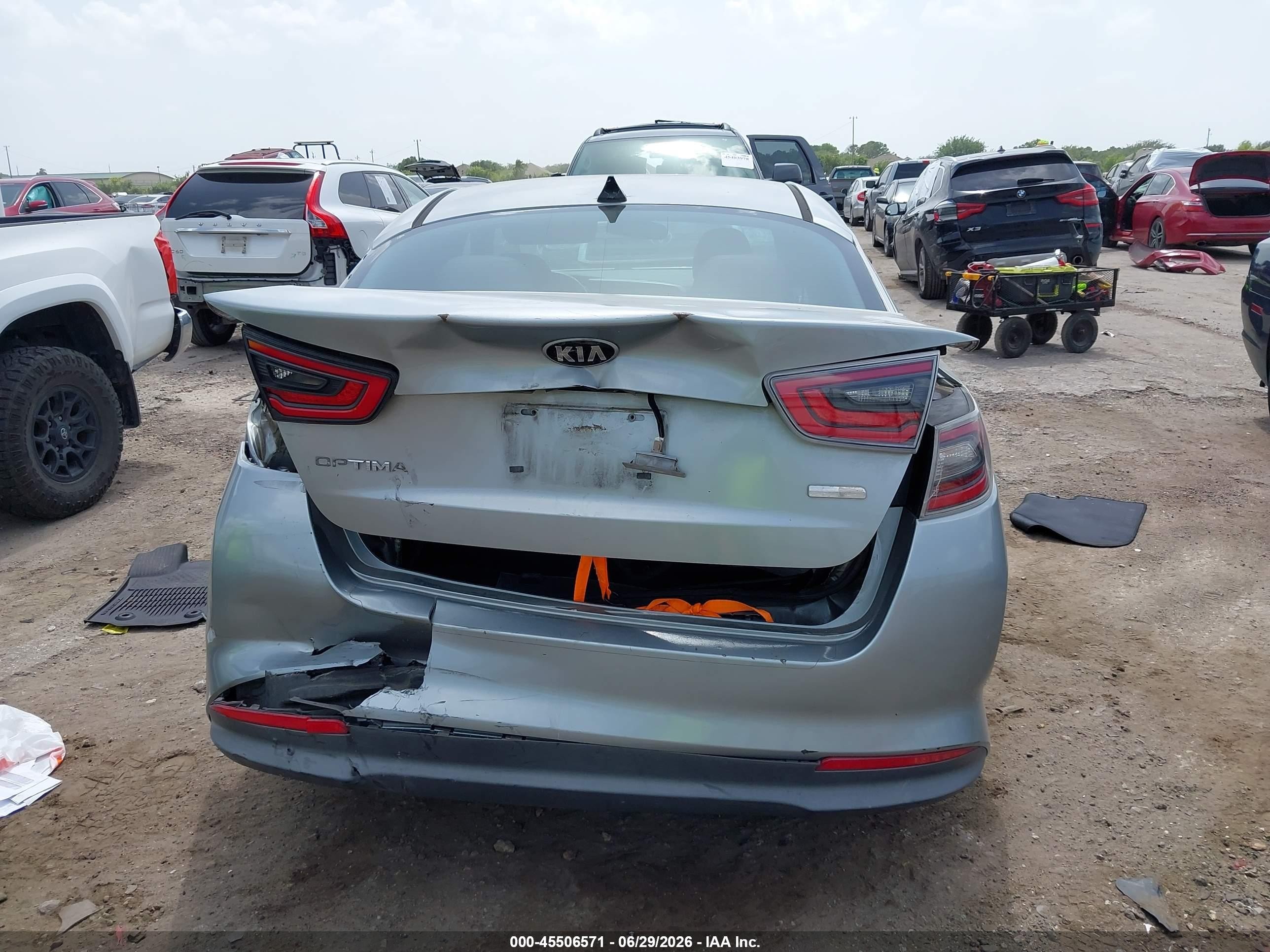 2015 Kia Optima Hybrid   Silver vin: KNAGM4AD6F5085804