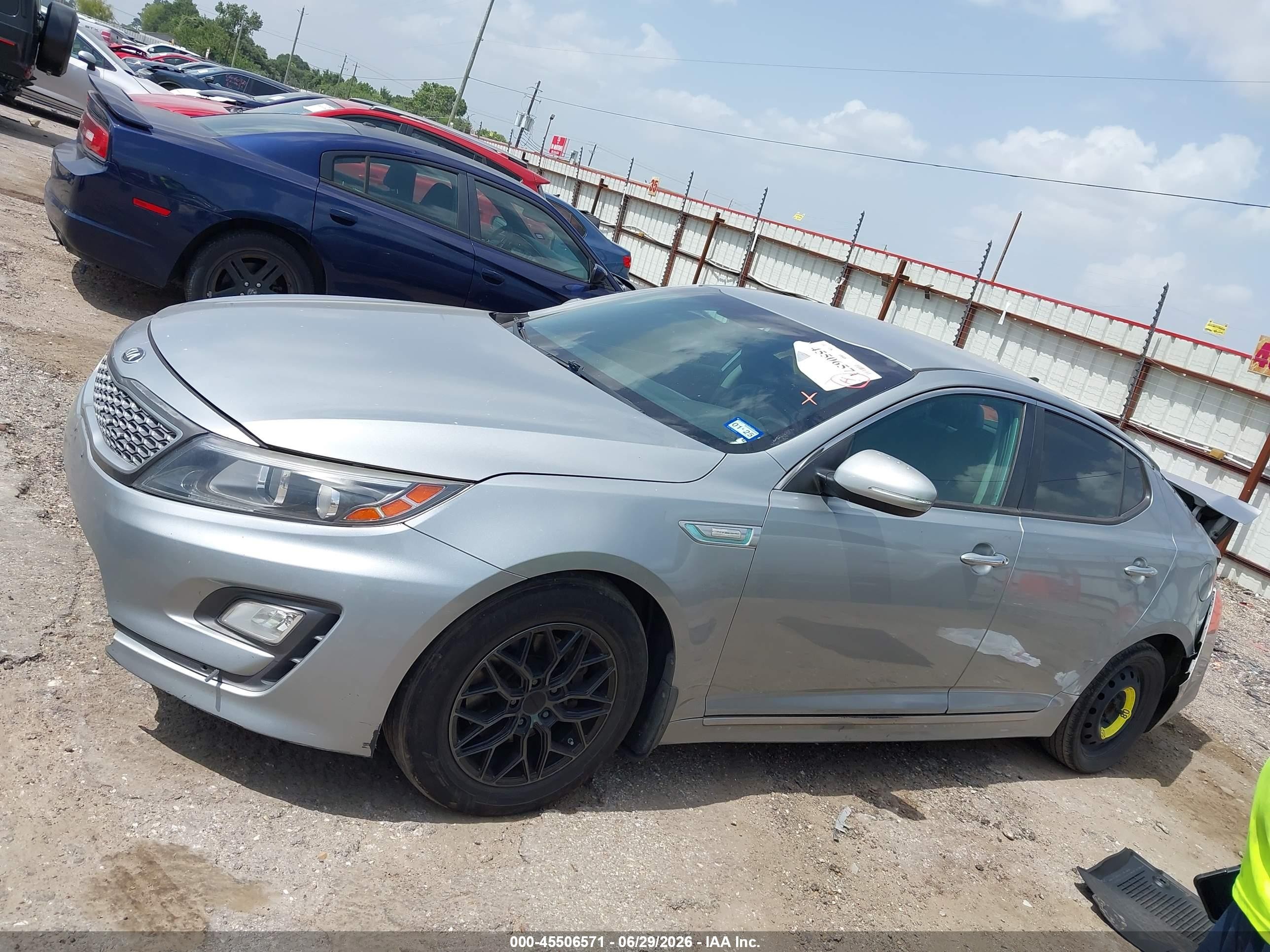 2015 Kia Optima Hybrid   Silver vin: KNAGM4AD6F5085804
