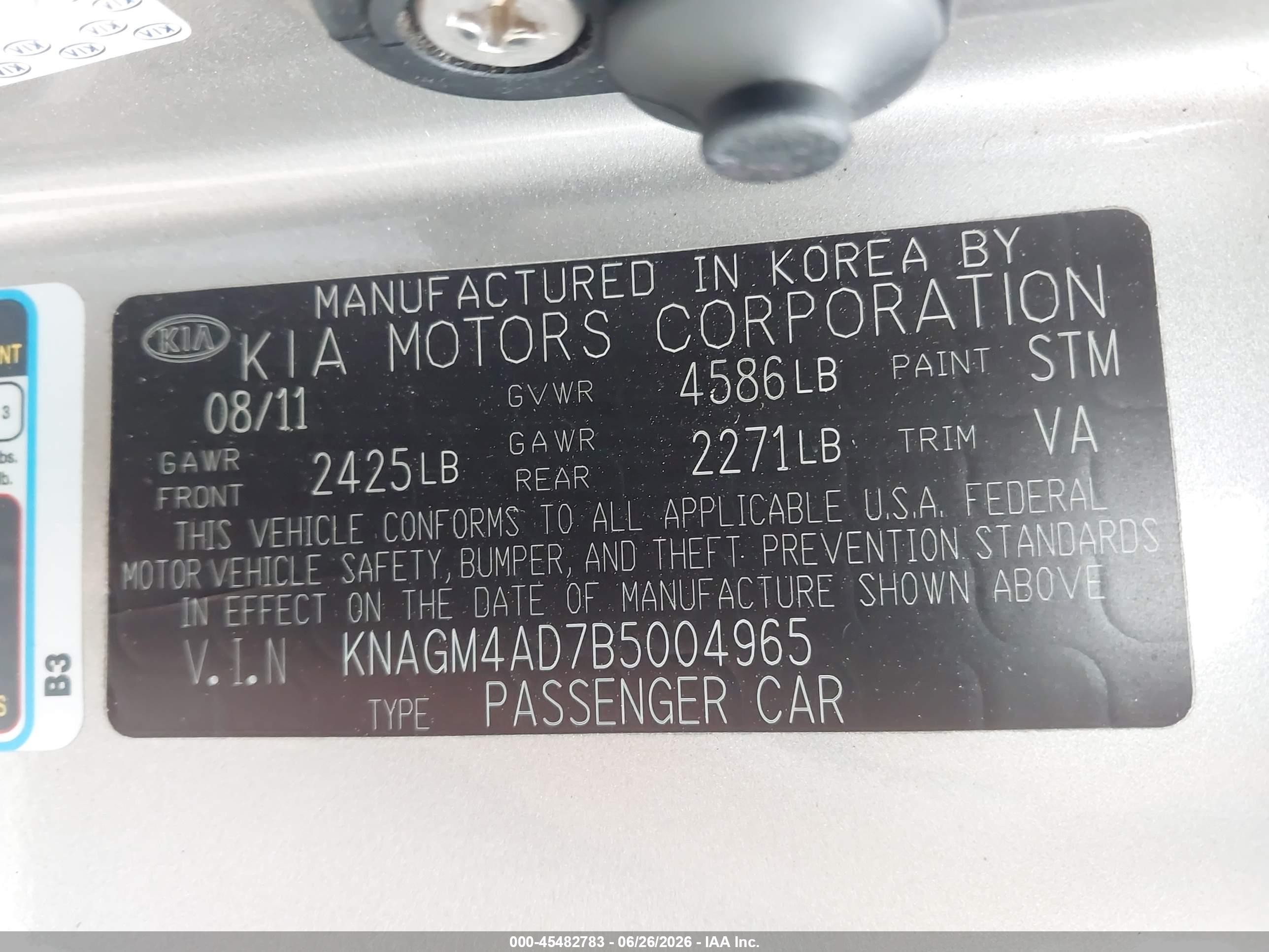 2011 Kia Optima Hybrid Ex Silver vin: KNAGM4AD7B5004965