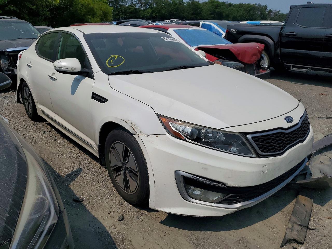 2012 Kia Optima Hybrid White vin: KNAGM4AD7C5018043