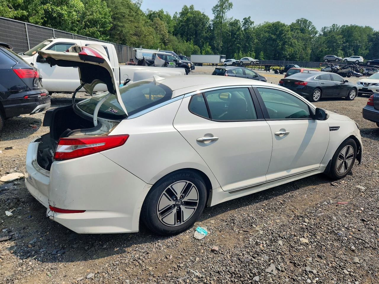 2012 Kia Optima Hybrid White vin: KNAGM4AD7C5018043