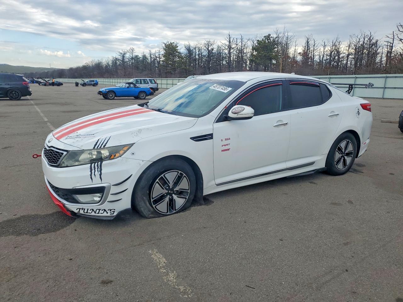 2012 Kia Optima Hybrid Lx White vin: KNAGM4AD7C5027552