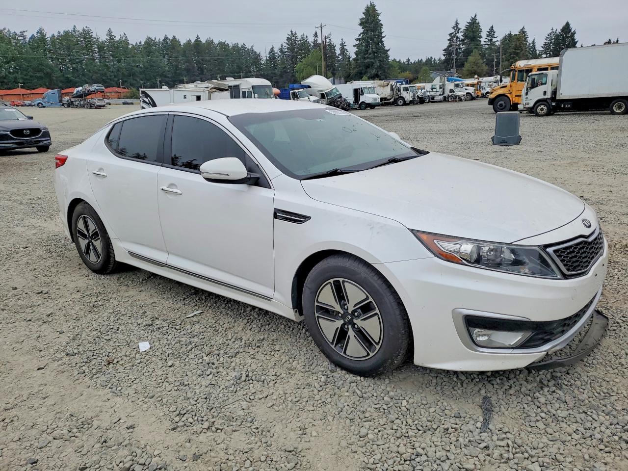 2012 Kia Optima Hybrid White vin: KNAGM4AD7C5034114