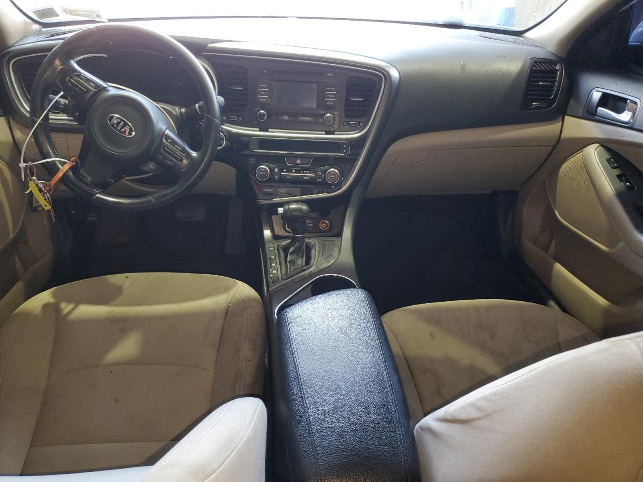 2015 Kia Optima Hybrid Base White vin: KNAGM4AD7F5086119 Damage: Left Front Seat, Stained, Permanent