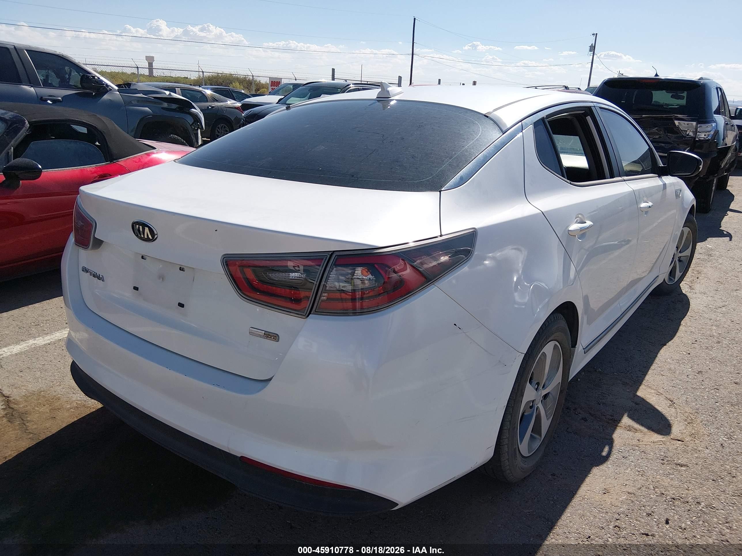 2015 Kia Optima Hybrid White vin: KNAGM4AD7F5089683