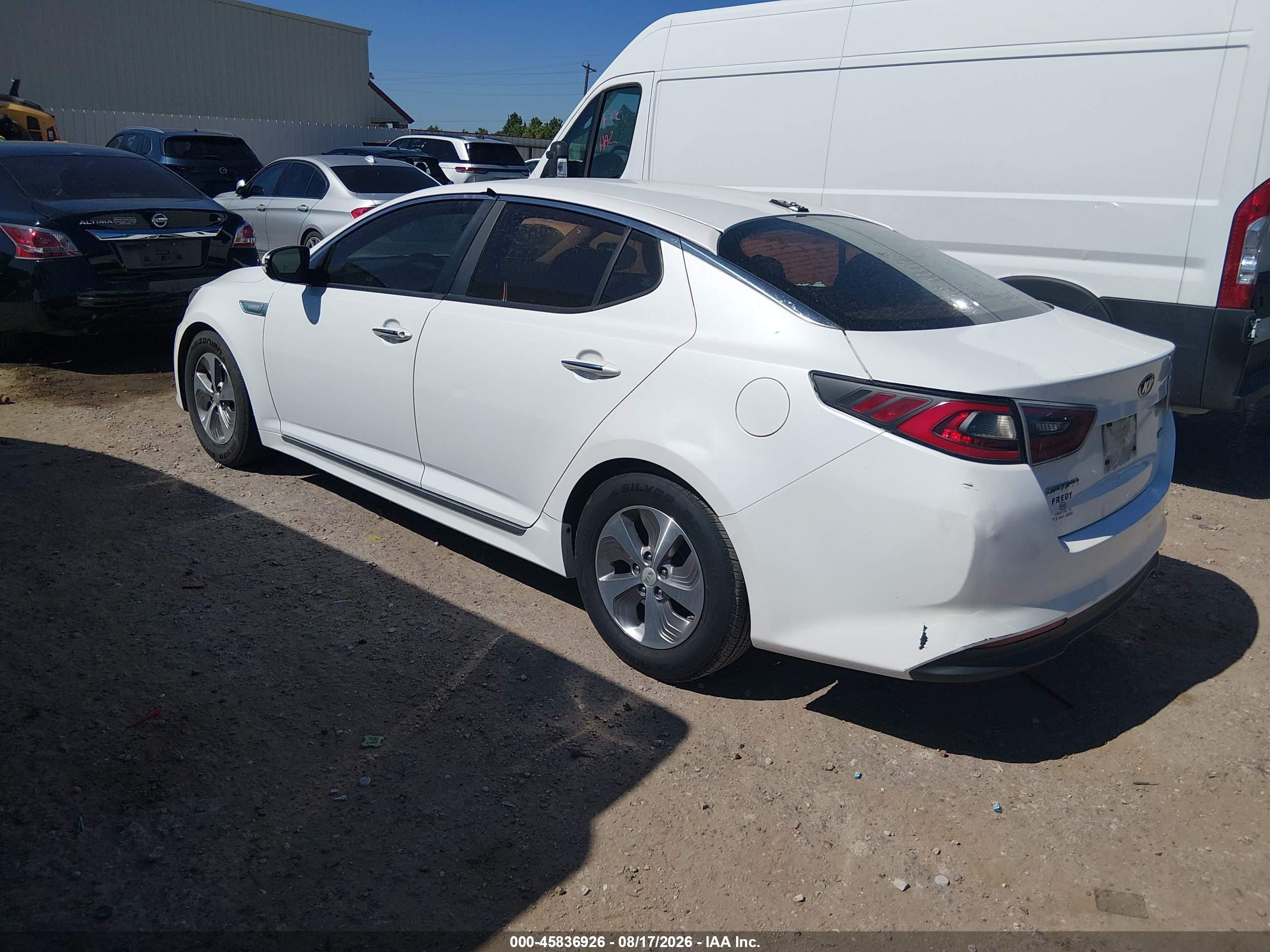 2015 Kia Optima Hybrid   White vin: KNAGM4AD7F5089795