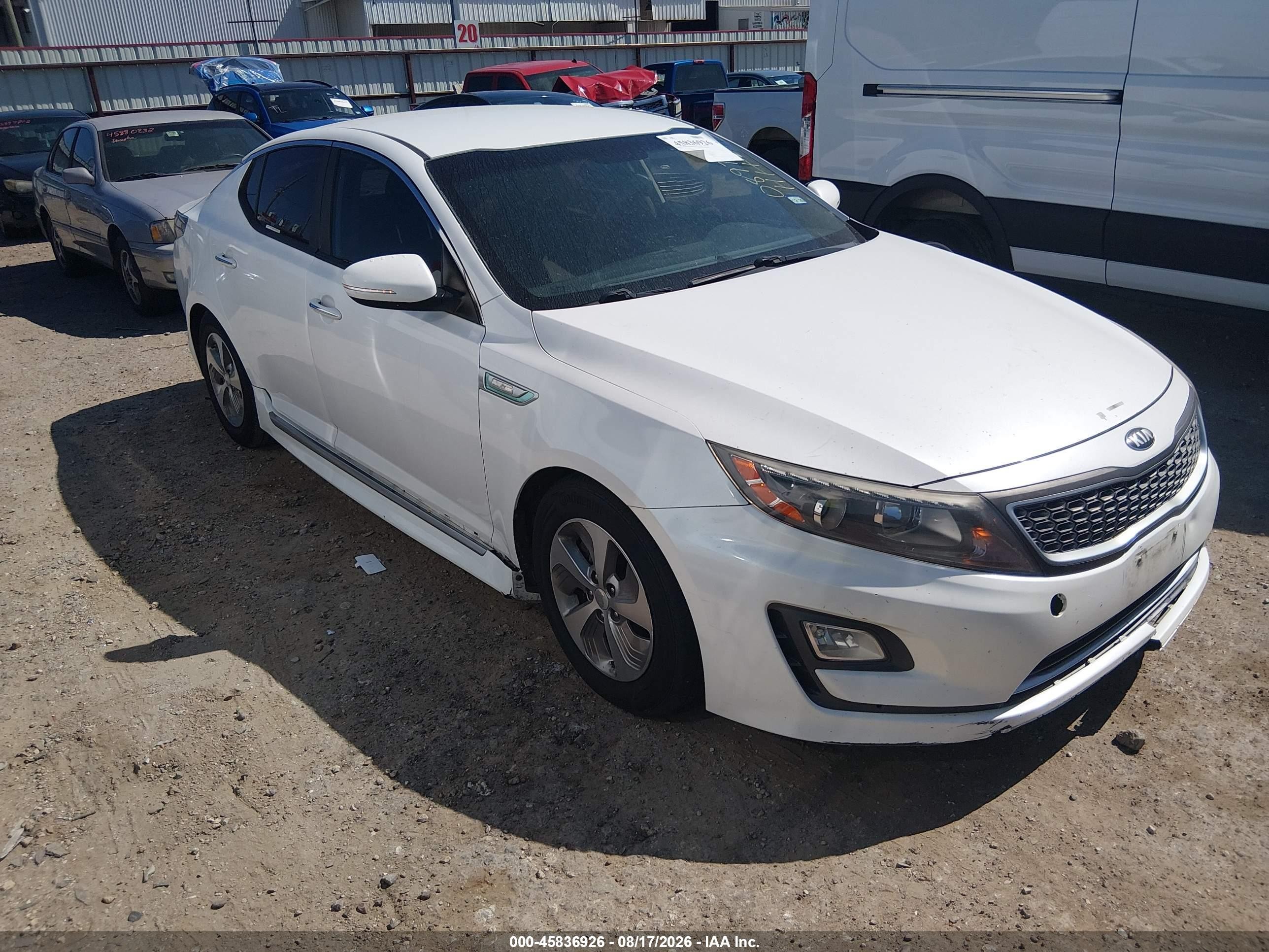 2015 Kia Optima Hybrid   White vin: KNAGM4AD7F5089795