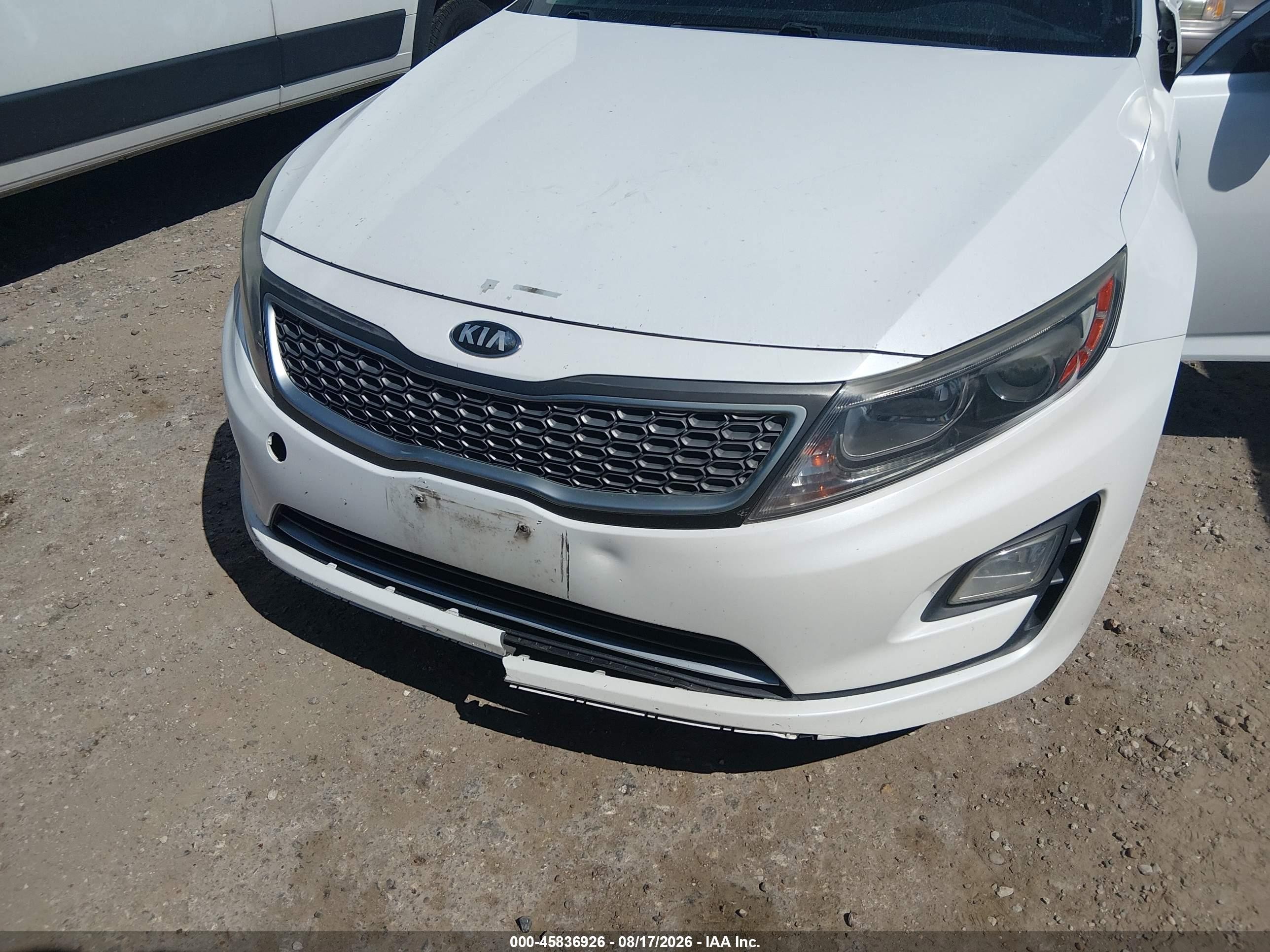2015 Kia Optima Hybrid   White vin: KNAGM4AD7F5089795