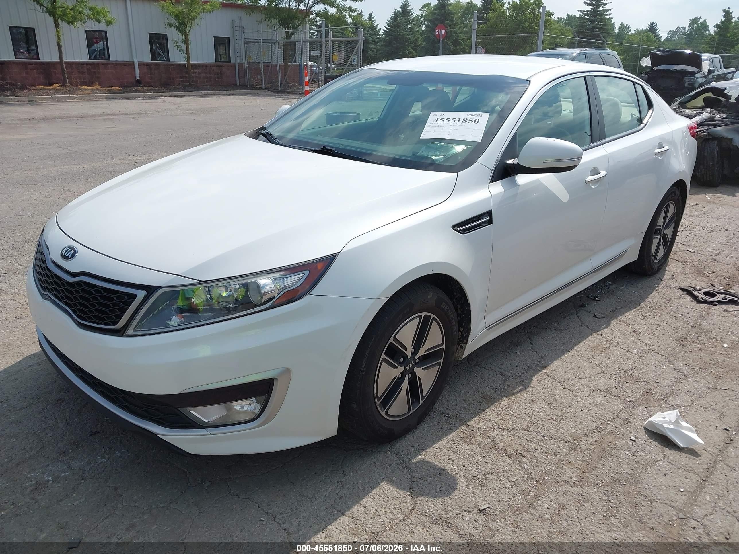 2012 Kia Optima Hybrid Ex White vin: KNAGM4AD8C5023378