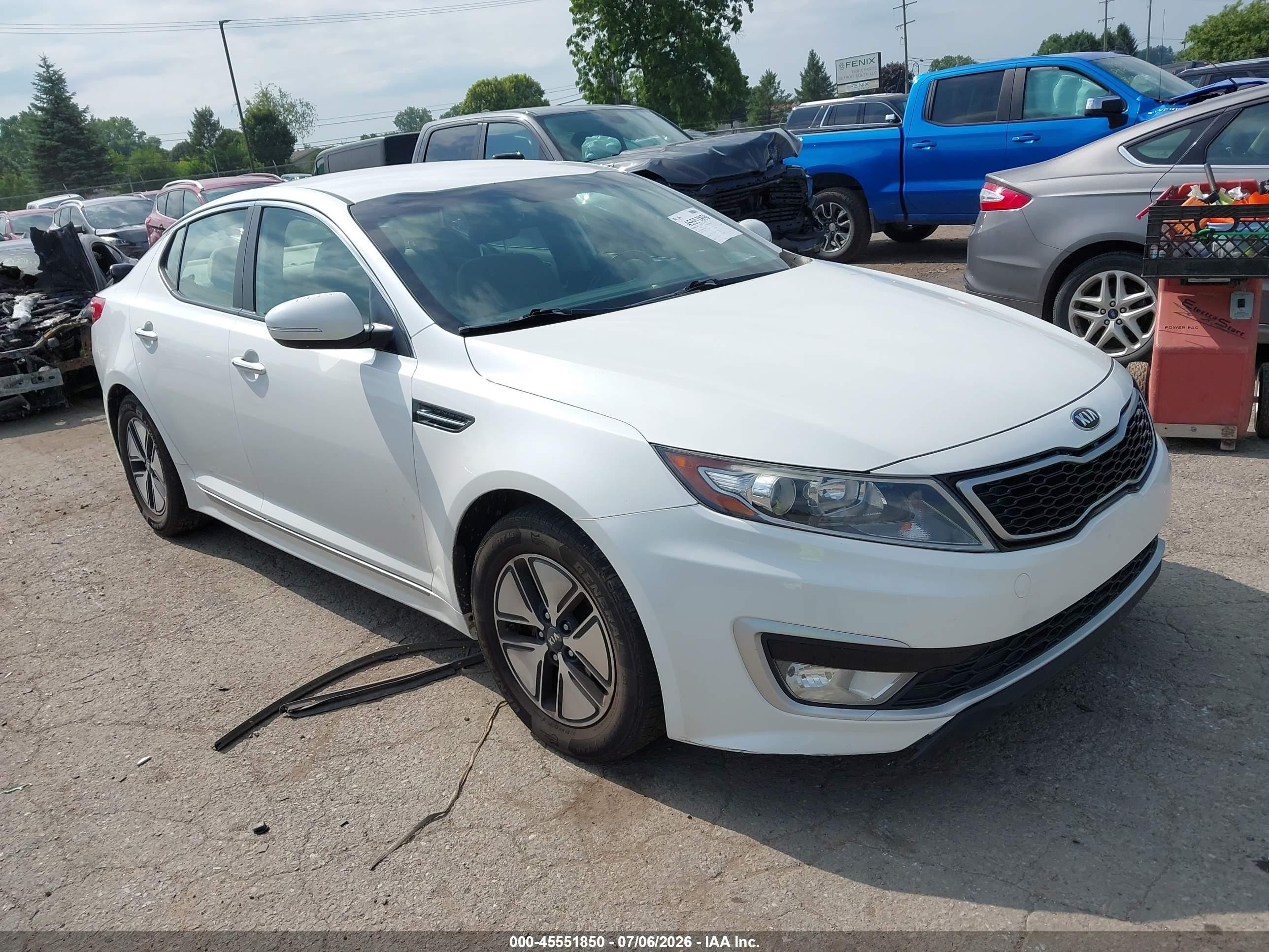 2012 Kia Optima Hybrid Ex White vin: KNAGM4AD8C5023378
