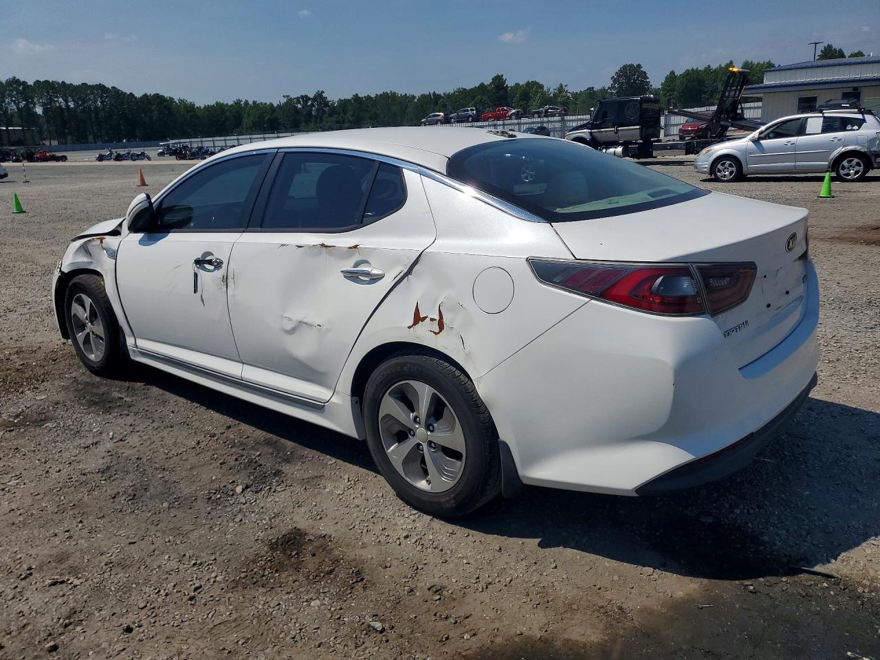 2015 Kia Optima Hybrid White vin: KNAGM4AD8F5077445